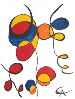 ALEXANDER CALDER Spirales 15" X 11.5" Lithograph 1974 Surrealism Multicolor