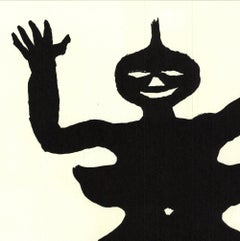 Three Legged Figure Lithograph, Modern Style, 1975, Unframed Print