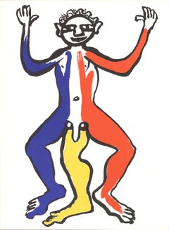 Alexander Calder-Three Legged Figure Lithograph-15" x 11"-Lithograph-1963