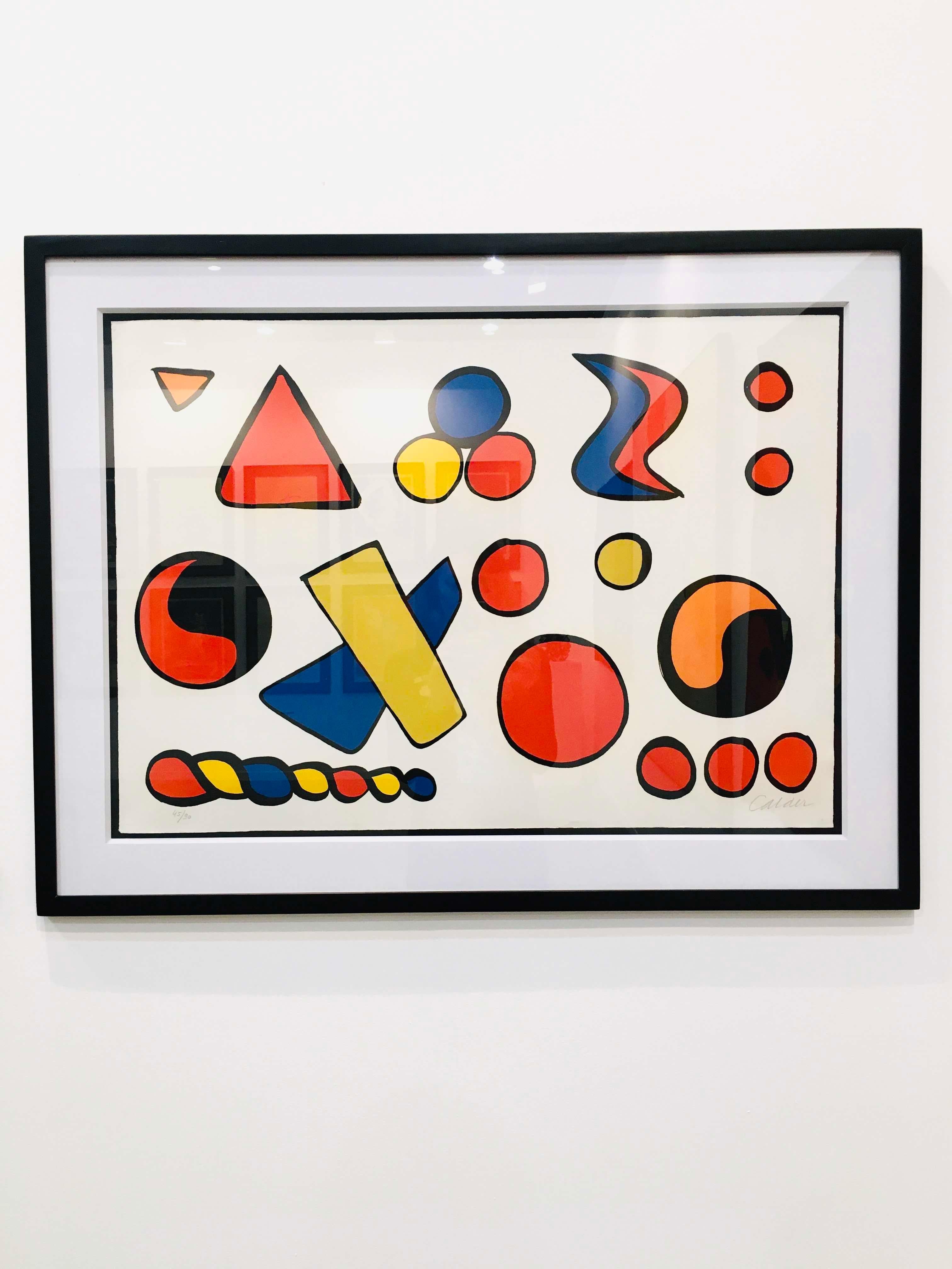 Composition aux formes géométriques - Print by Alexander Calder