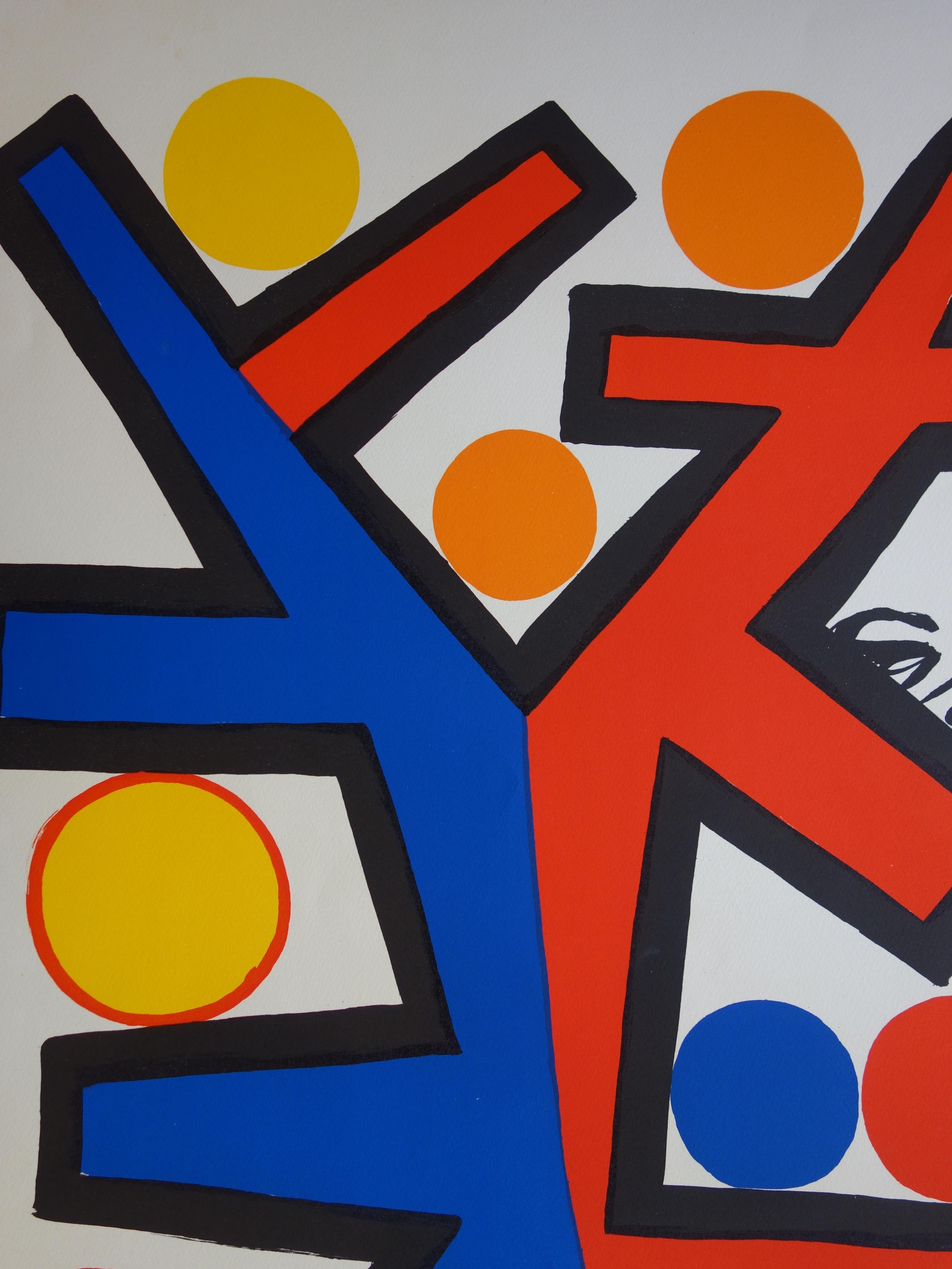 Asymmetrie – Originallithographie von 1972 – Print von Alexander Calder
