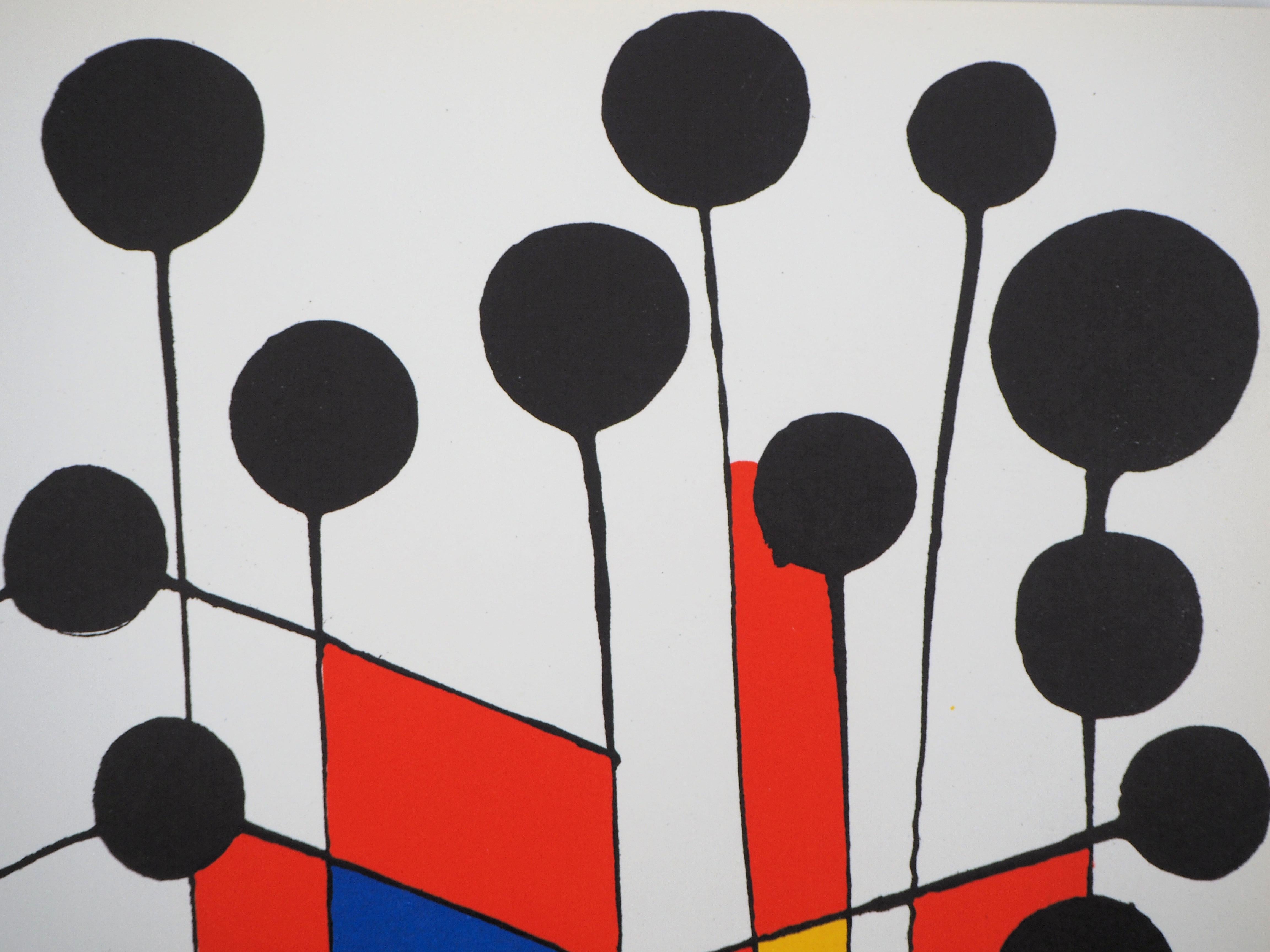 Balloons - Original lithograph - Mourlot, 1971 - Beige Abstract Print by Alexander Calder