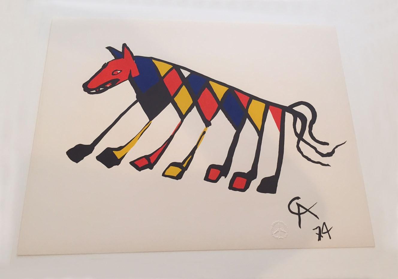 Artist: Alexander Calder
Title: Beastie
Portfolio: Flying Colors
Medium: Lithograph
Year: 1974
Edition: Open
Frame Size: 27