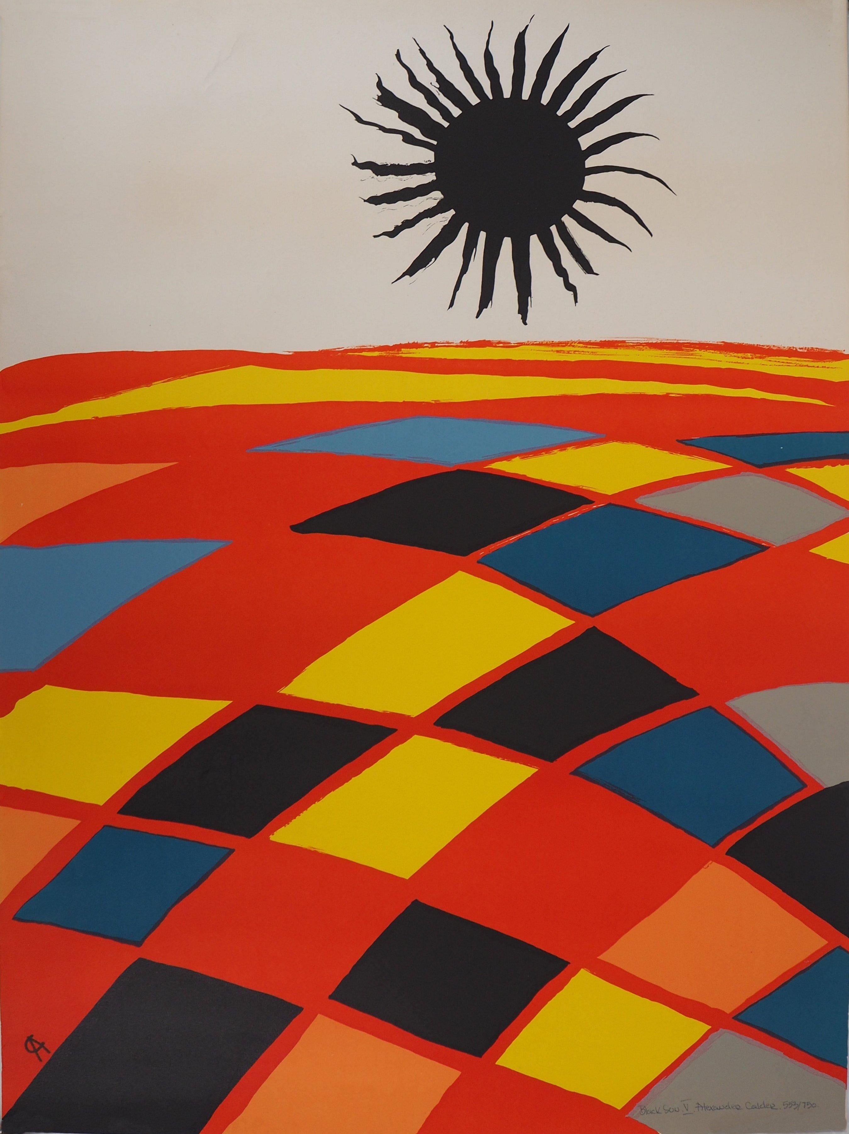 Alexander Calder Abstract Print - Black Sun V - Original lithograph
