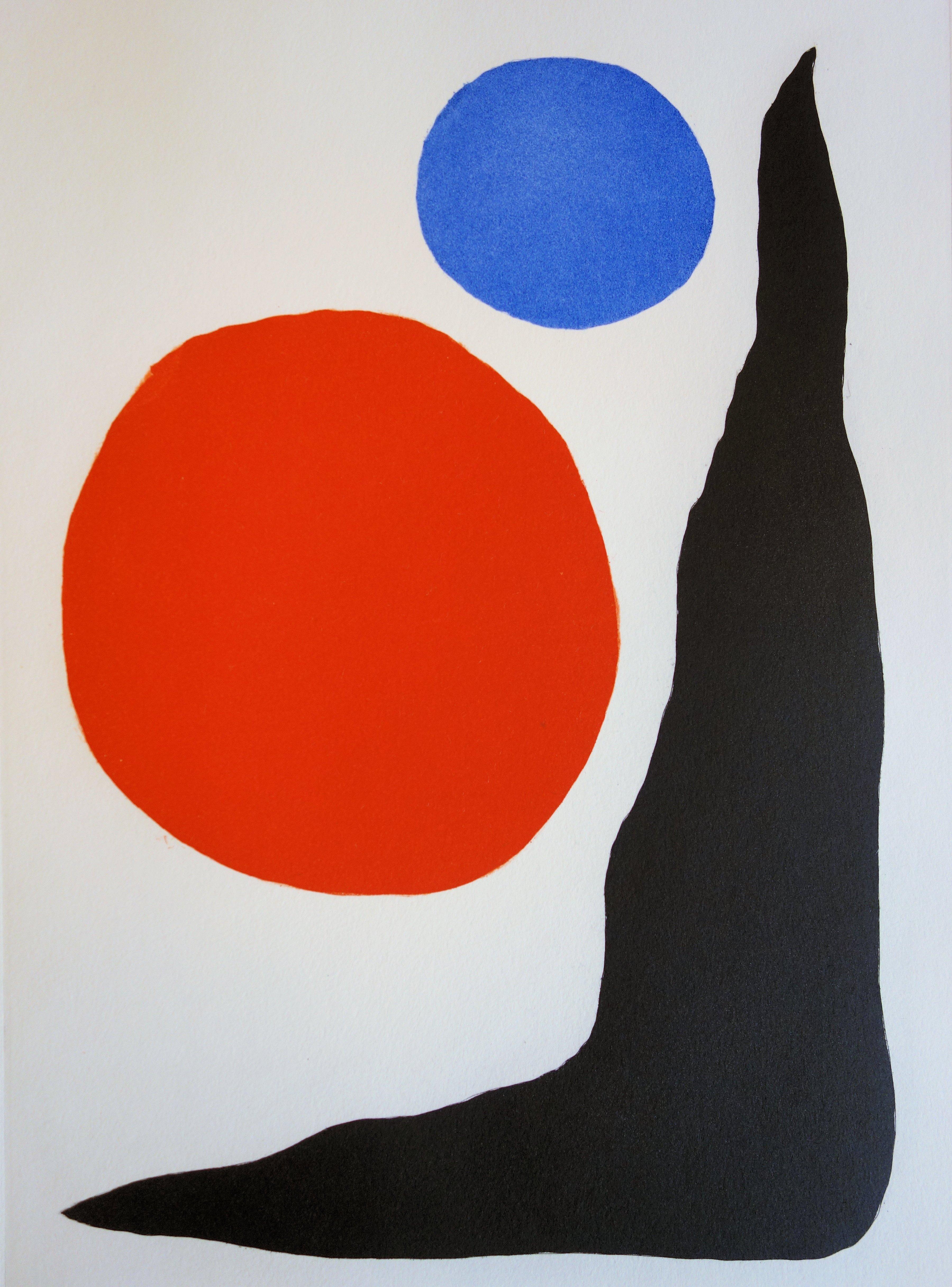 Blue and Red Ball - Original color Etching and Aquatint - 1967 - Print by Alexander Calder