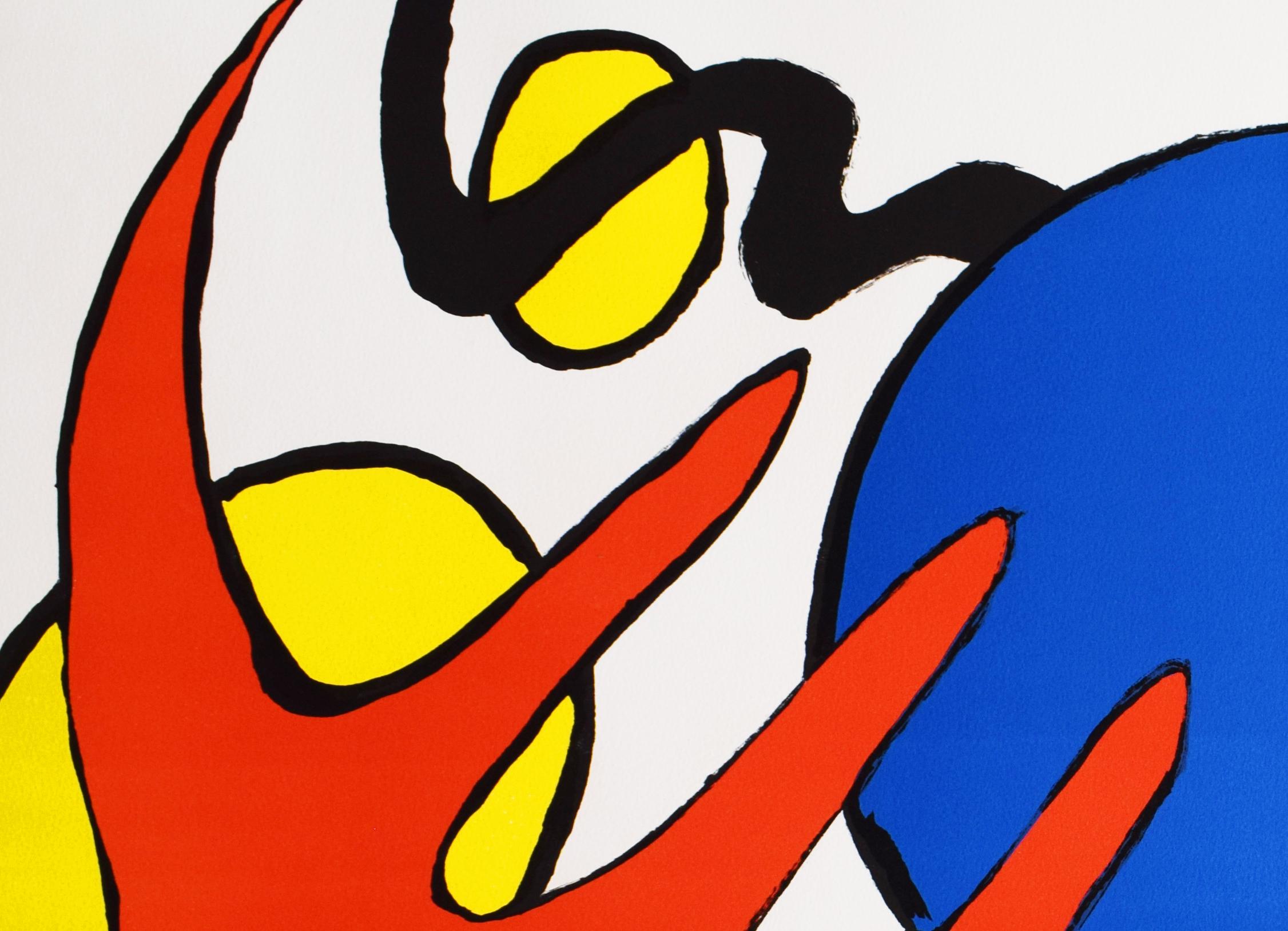 Luna blu - Onde americane Luna Celeste - Print Giallo di Alexander Calder