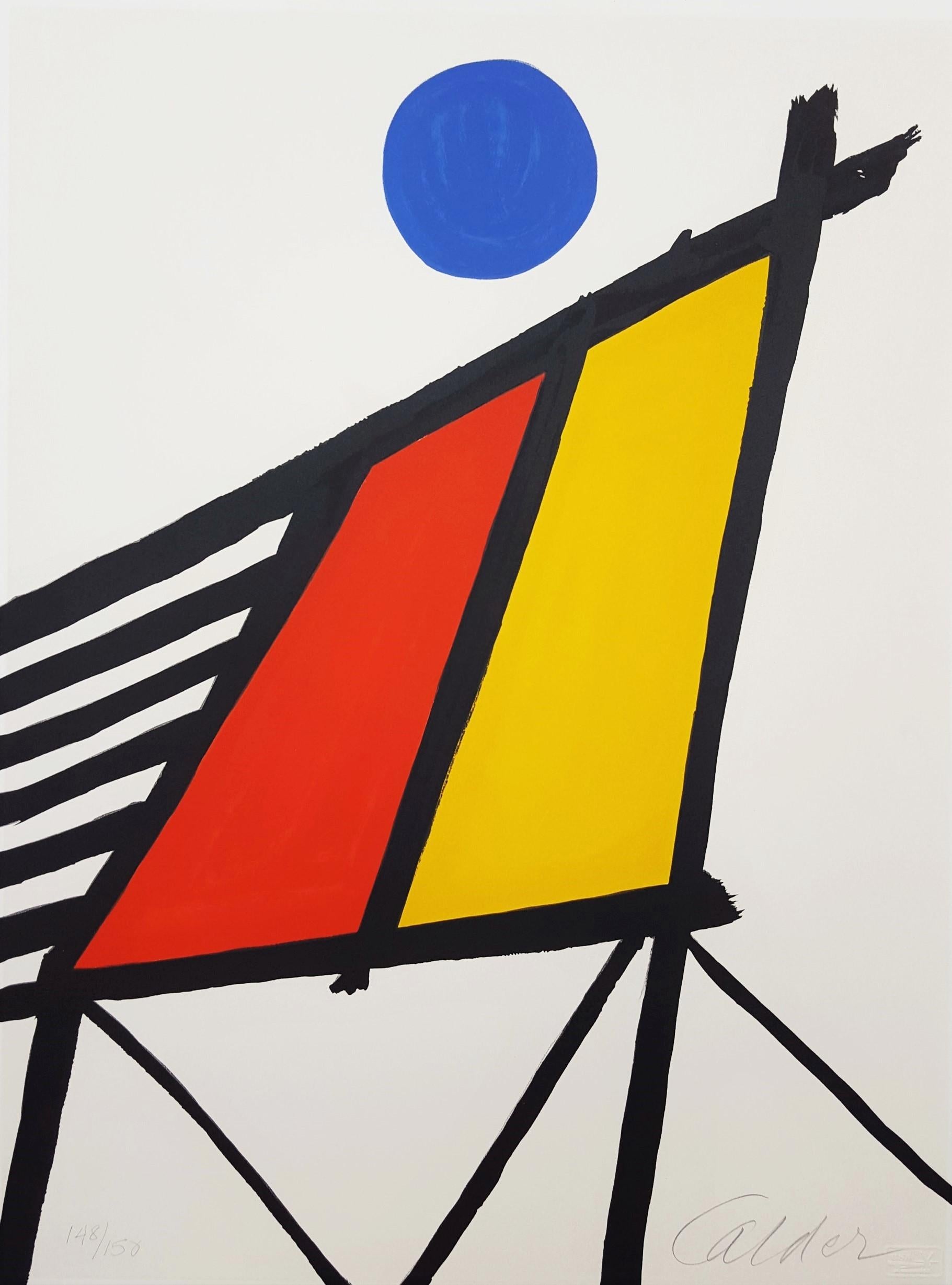 Alexander Calder Abstract Print - Blue Sun