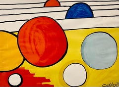 Negrita Abstracta Círculos Litografía en color Alexander Calder Revolución inacabada