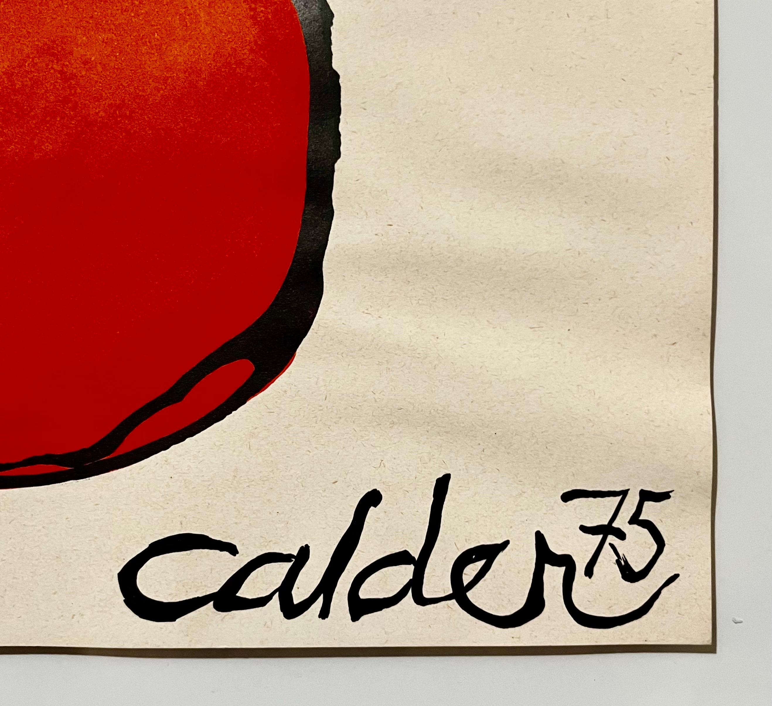 Bold Abstract Round Shapes, Circles Color Lithograph Alexander Calder Revolution 2
