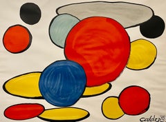 Bold Abstract Round Shapes, Circles Color Lithograph Alexander Calder Revolution