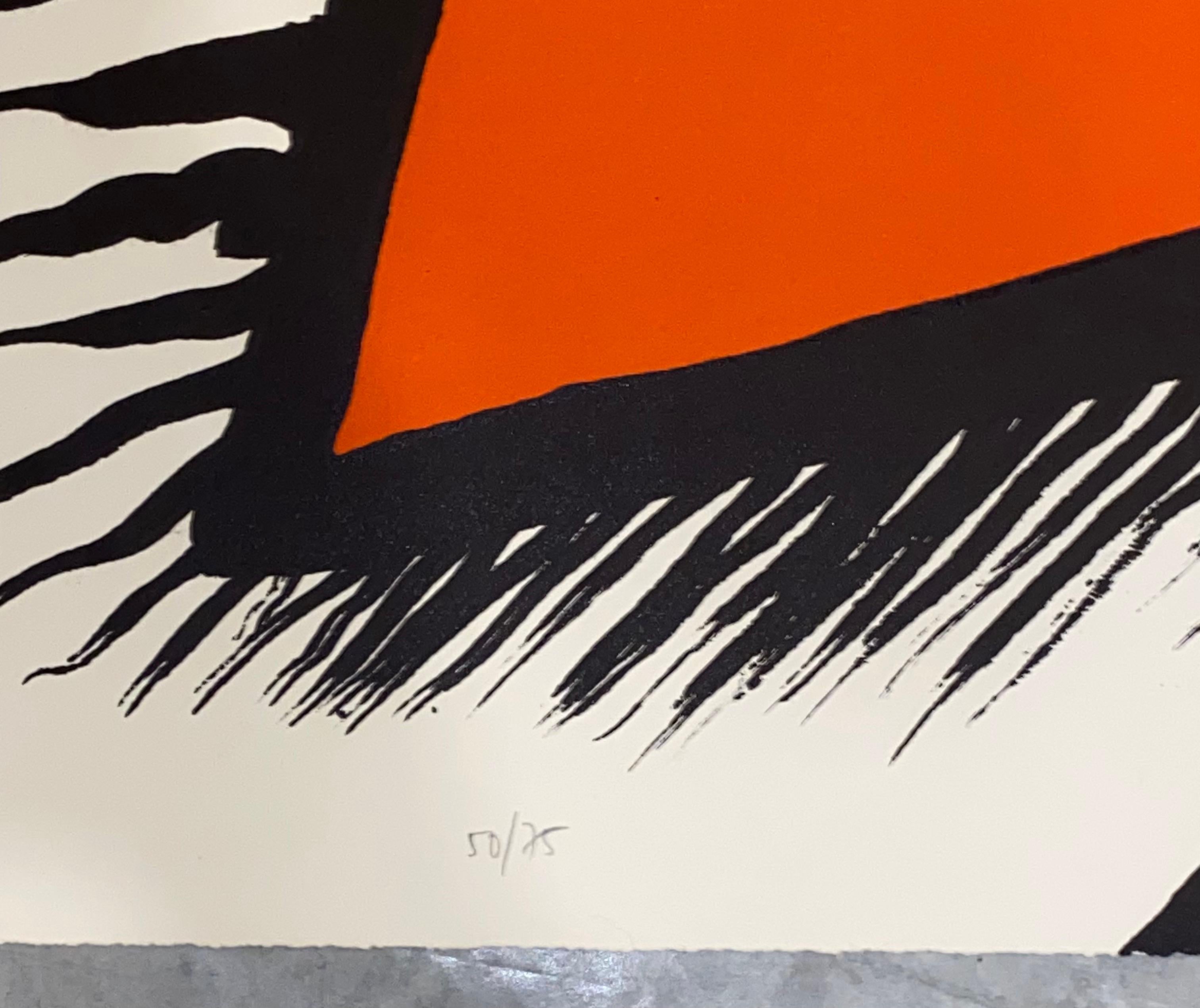 Phrygienische Haube und Eisenstange (Grau), Abstract Print, von Alexander Calder