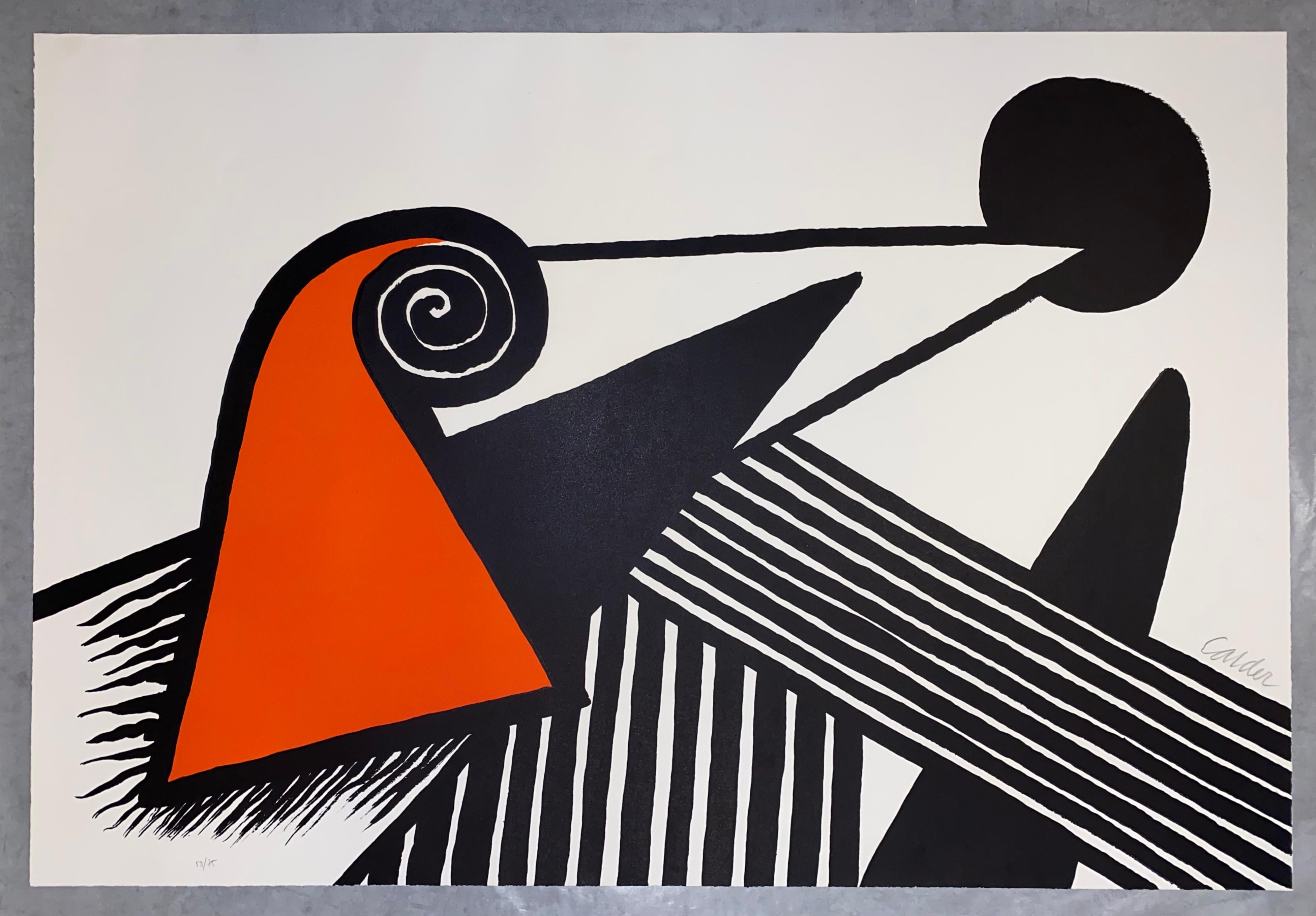 Alexander Calder Abstract Print – Phrygienische Haube und Eisenstange