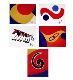 Vintage Braniff International Airways Flying Colors (five artworks), Alexander Calder