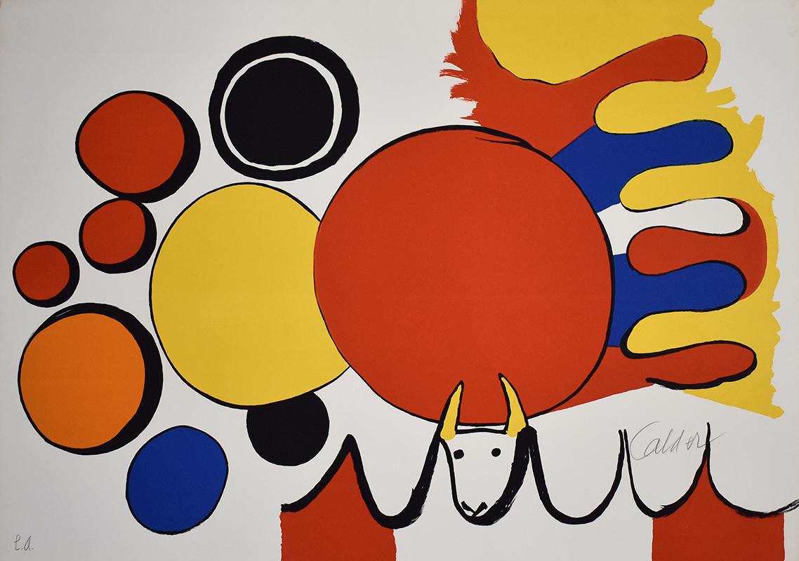 Alexander Calder Animal Print - Bull and Circles, from: Poems to Watch  Poemas para Mirar