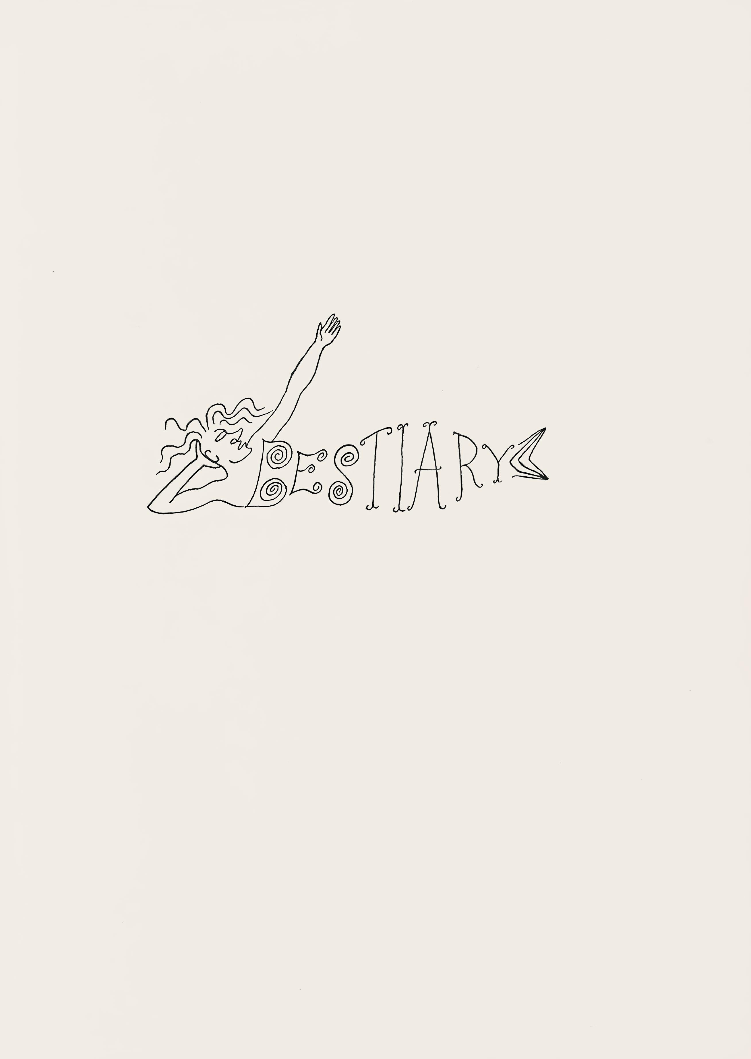 Calder, Komposition, Ein Bestiary (after) (Weiß), Landscape Print, von Alexander Calder