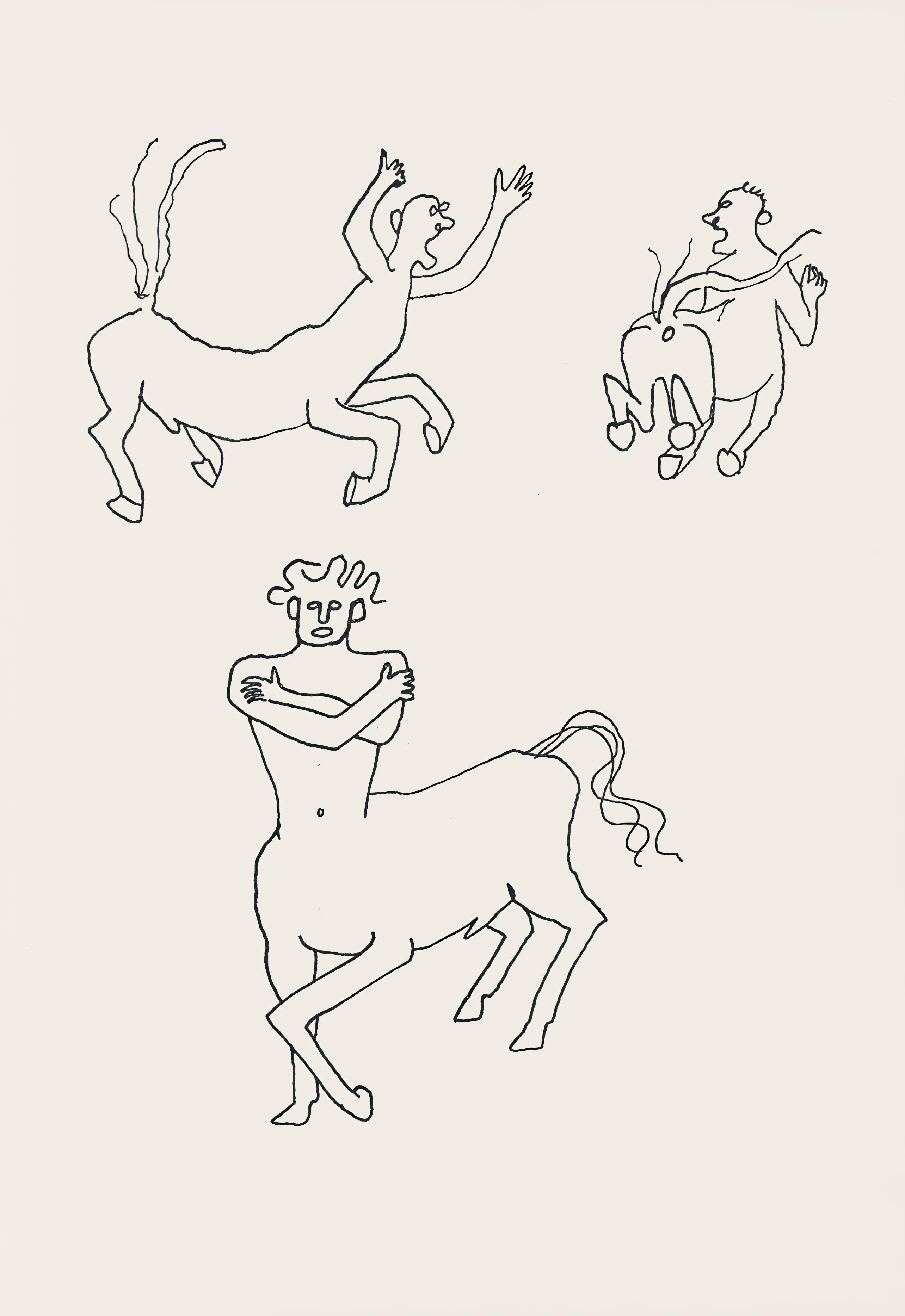 Calder, Composition, A Bestiary (après) - Blanc Landscape Print par Alexander Calder