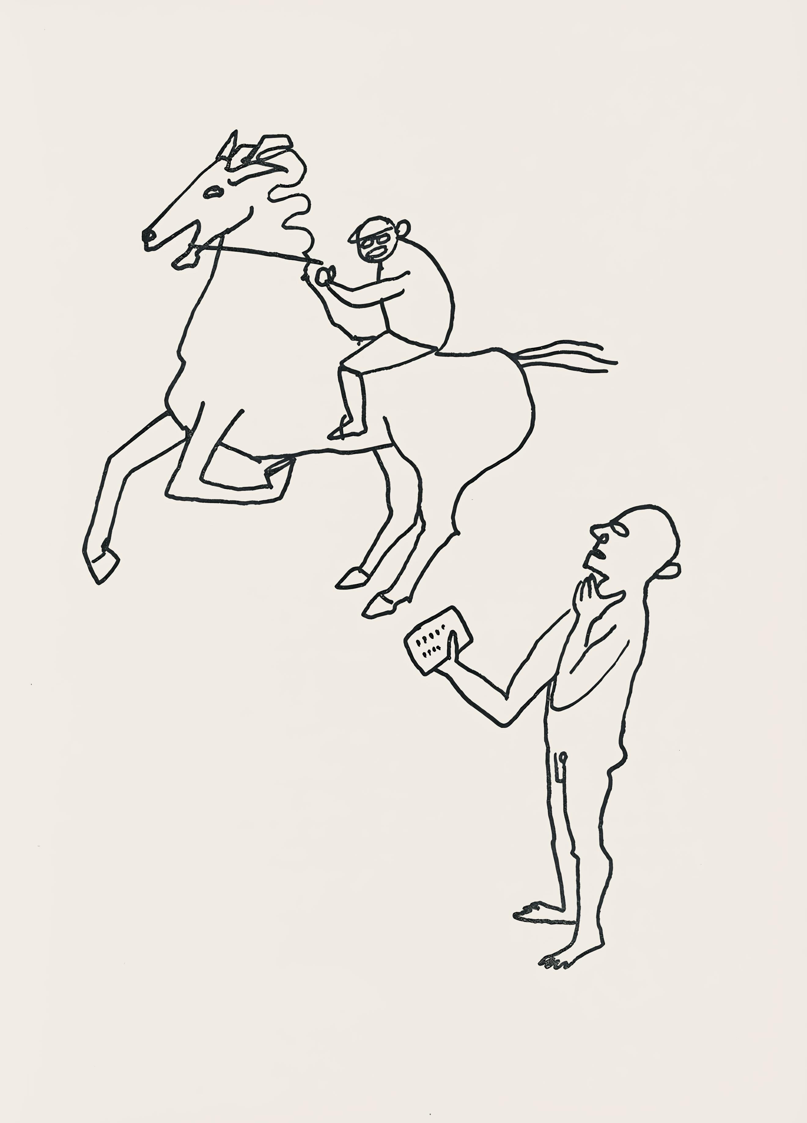 Calder, Composition, A Bestiary (après) - Blanc Landscape Print par Alexander Calder