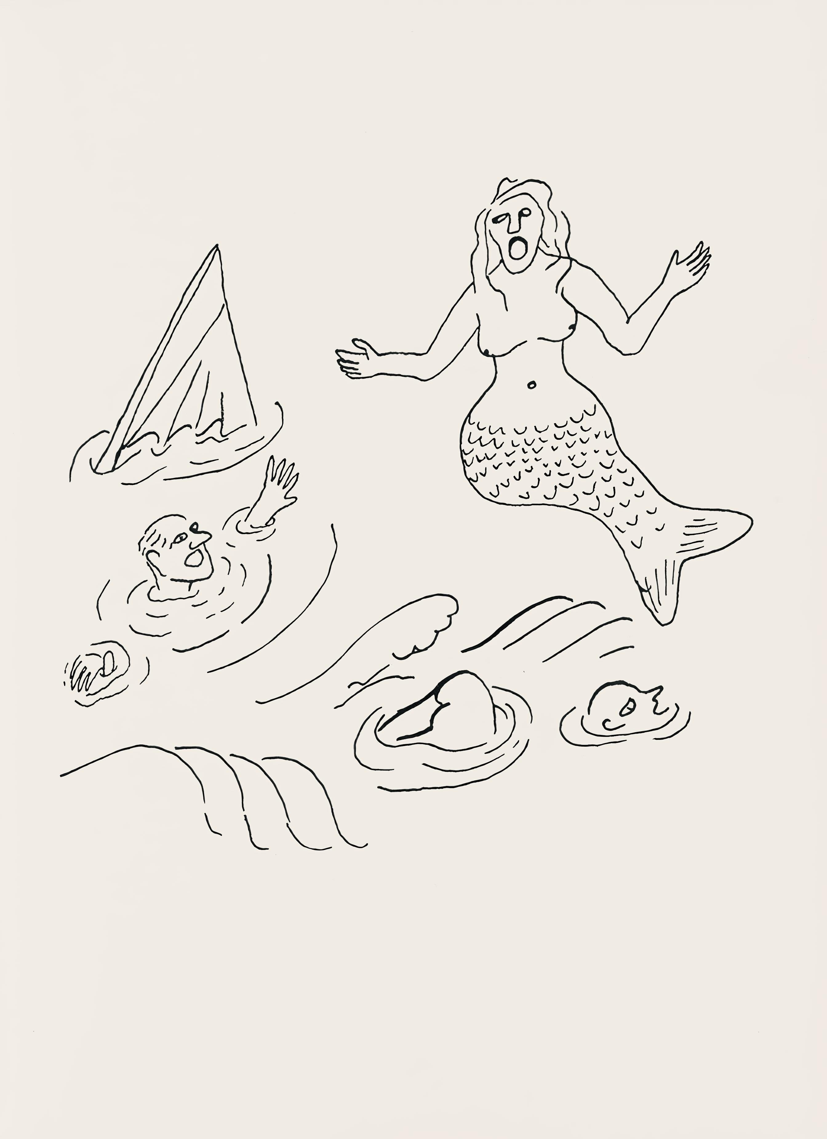 Calder, Composition, A Bestiary (après) - Blanc Landscape Print par Alexander Calder
