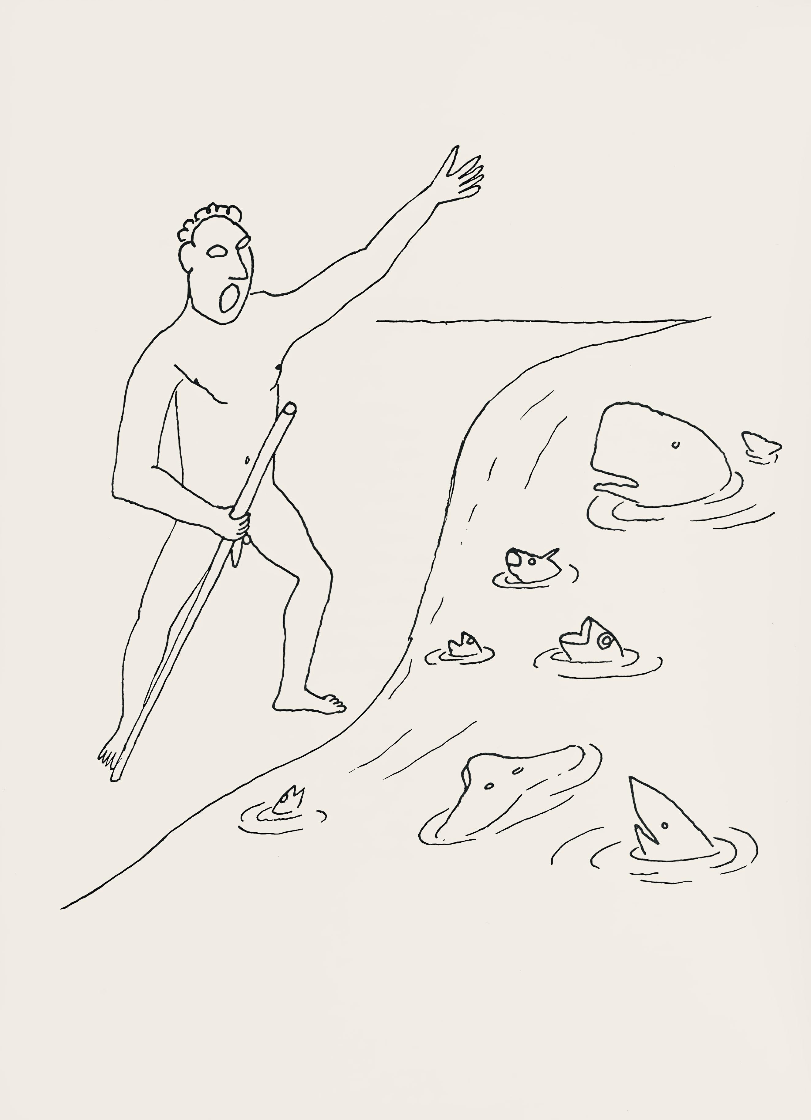Calder, Composition, A Bestiary (après) - Blanc Landscape Print par Alexander Calder