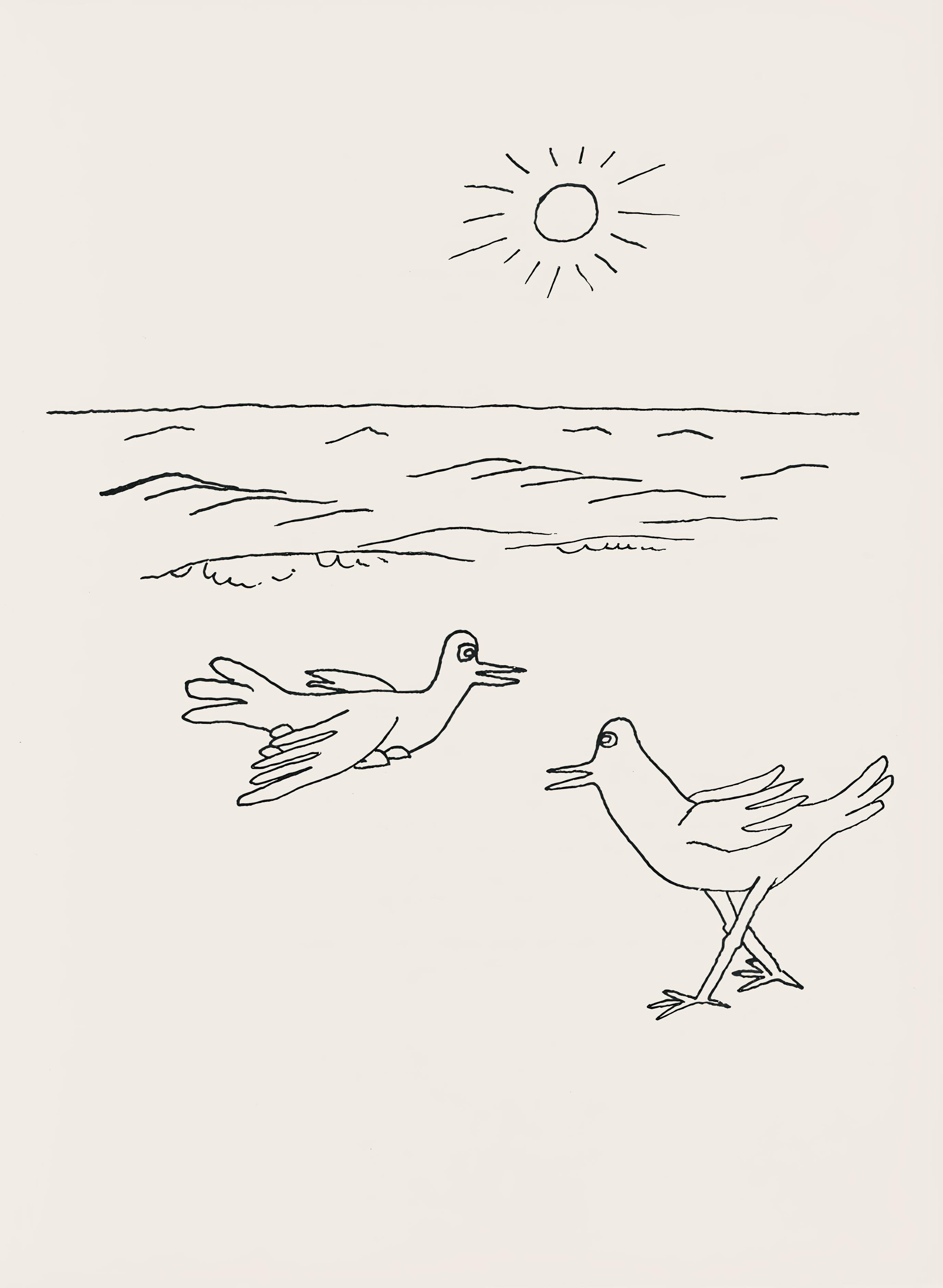 Calder, Composition, A Bestiary (après) - Blanc Figurative Print par Alexander Calder