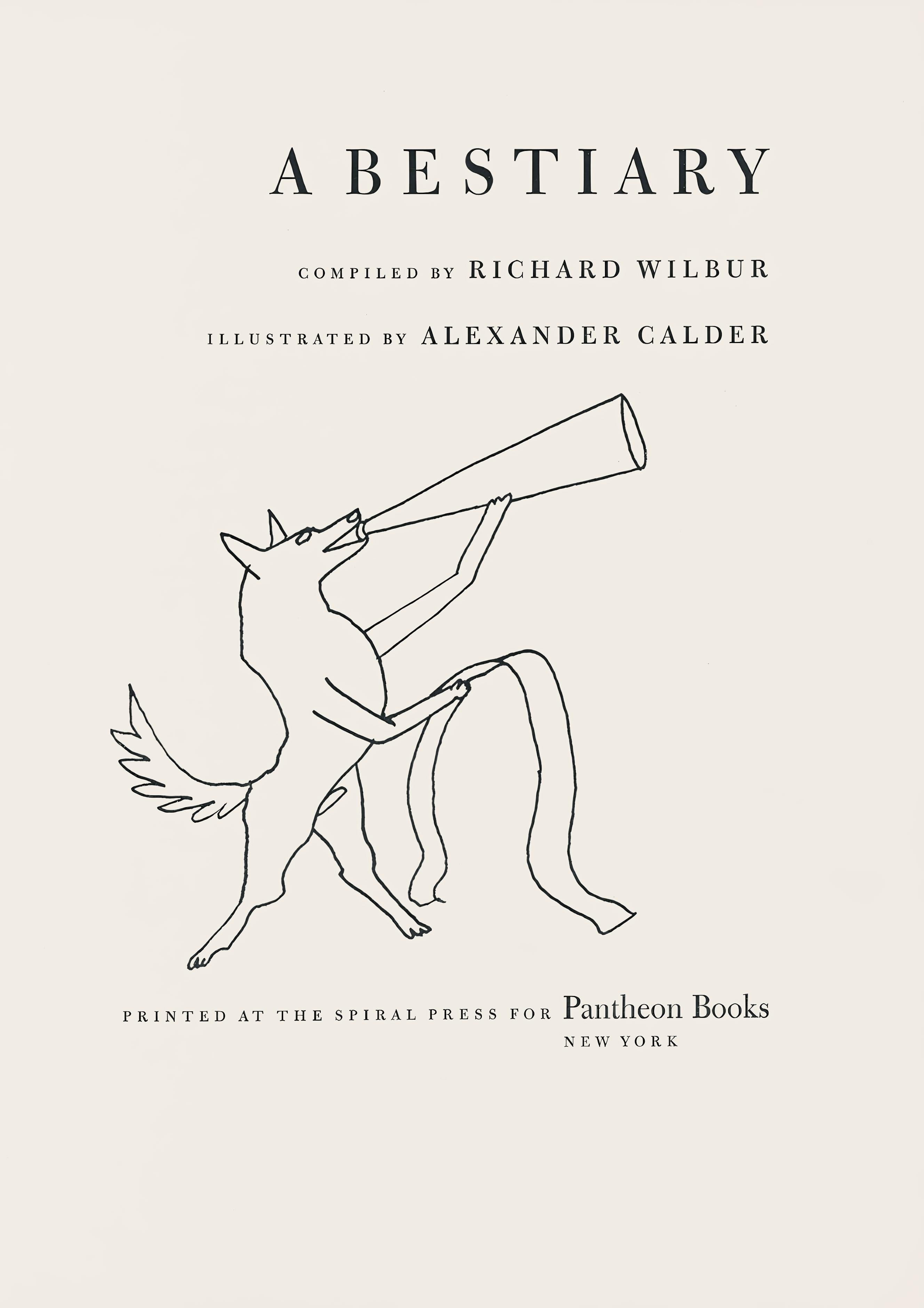 Calder, Composition, A Bestiary (after) - White Landscape Print by Alexander Calder