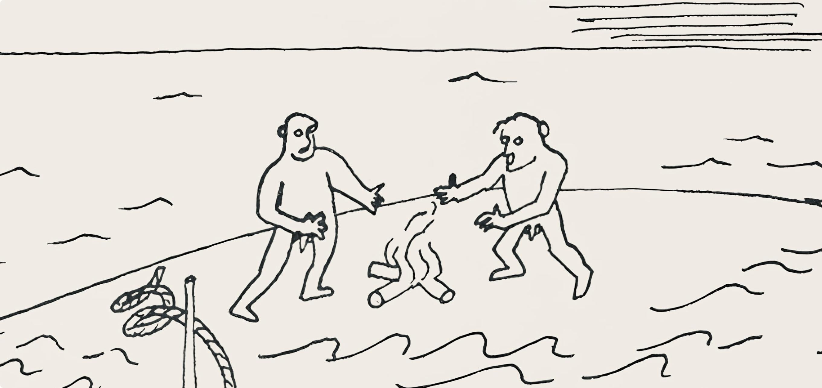 Calder, Komposition, Ein Bestiary (after) (Weiß), Landscape Print, von Alexander Calder