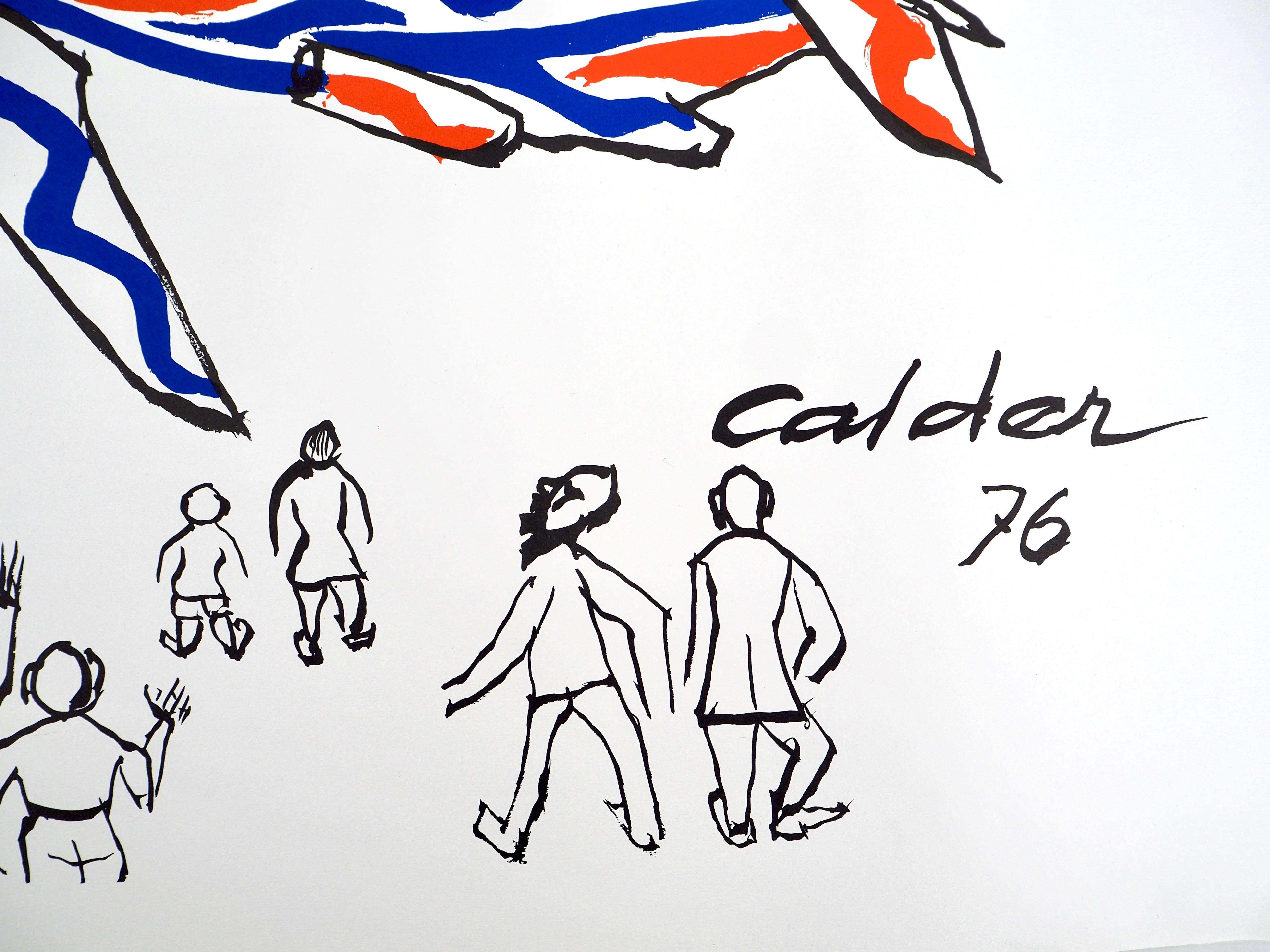 Calder, Composition, Braniff International Airways Flying Colors (after) - Gray Figurative Print by Alexander Calder