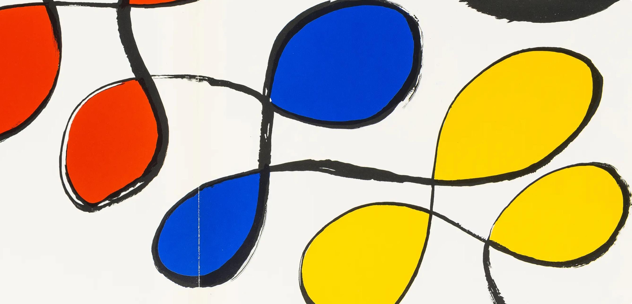 Calder, Komposition, Derrière le miroir (nach) (Weiß), Abstract Print, von Alexander Calder