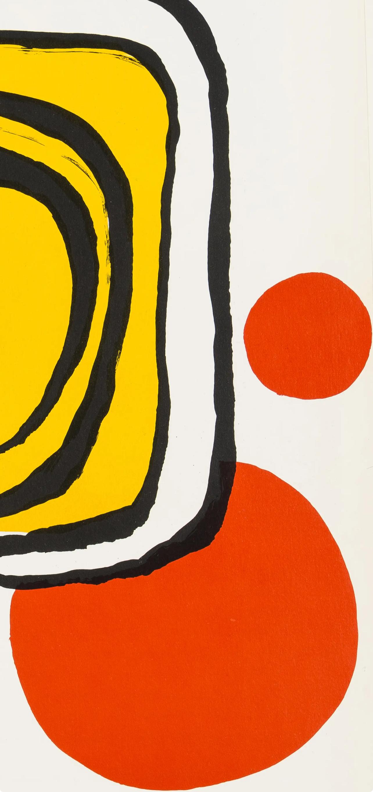 Calder, Composition, Derrière le miroir (d'après) - Orange Abstract Print par Alexander Calder