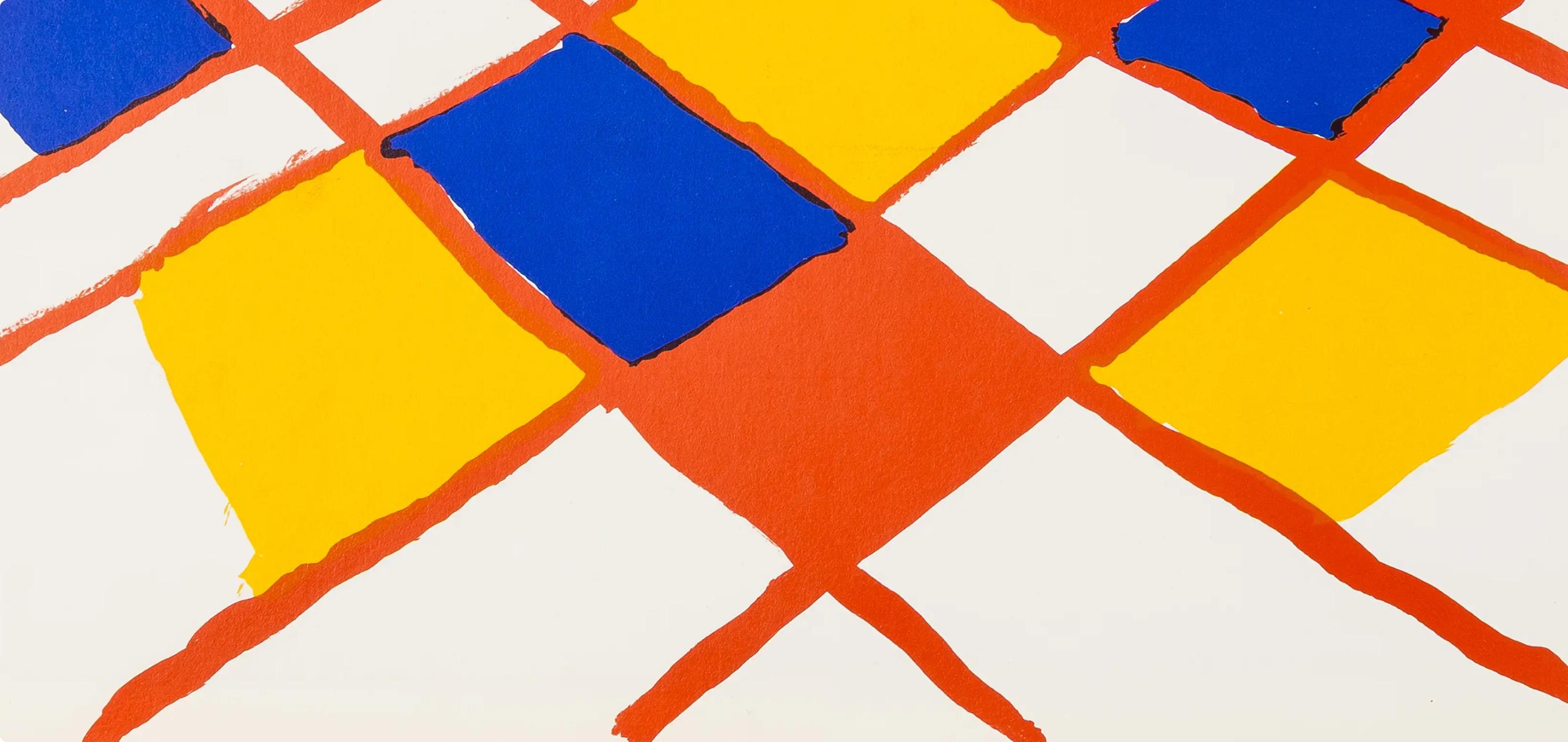 Calder, Komposition, Derrière le miroir (nach) (Orange), Abstract Print, von Alexander Calder