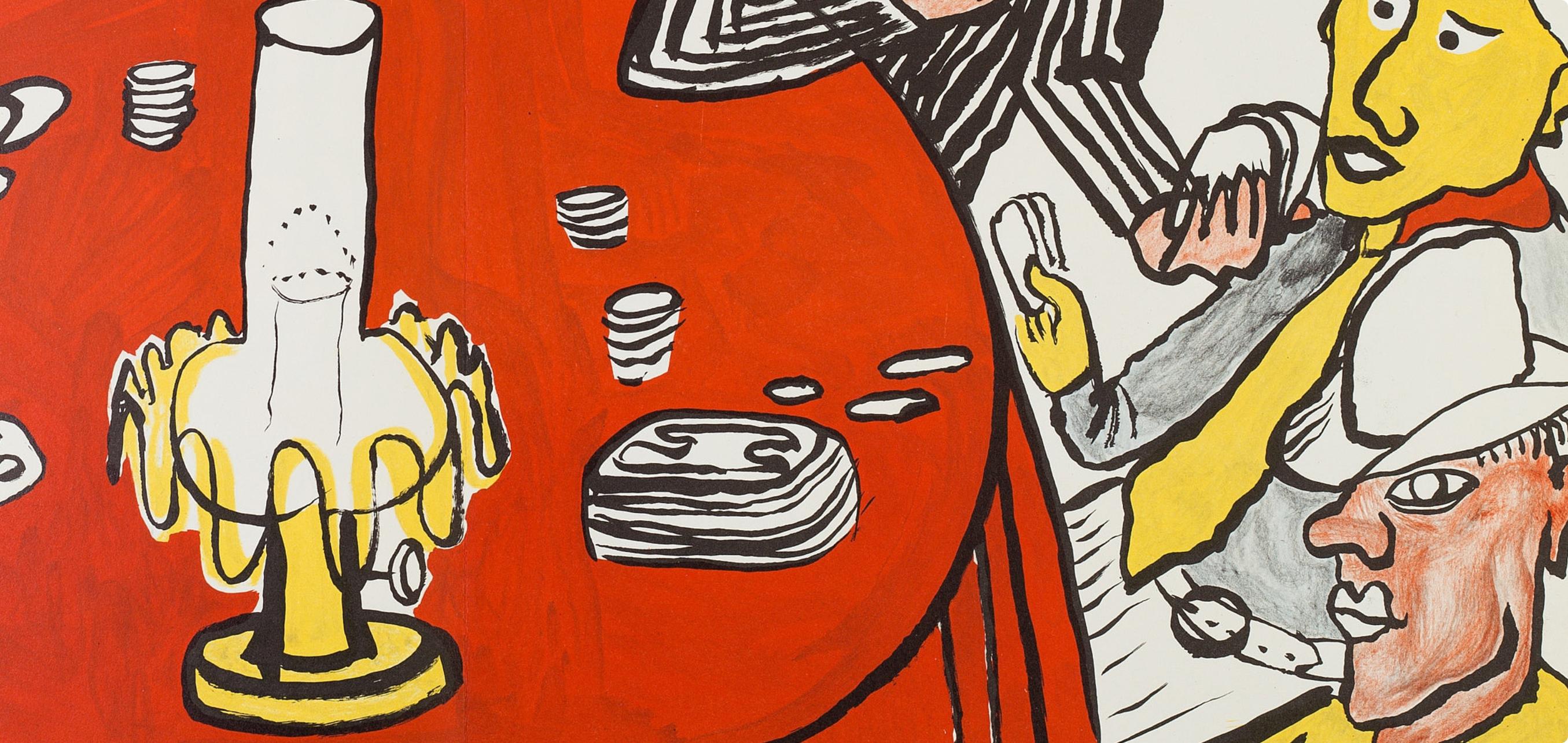 Calder, Komposition, Derrière le miroir (nach) (Braun), Abstract Print, von Alexander Calder