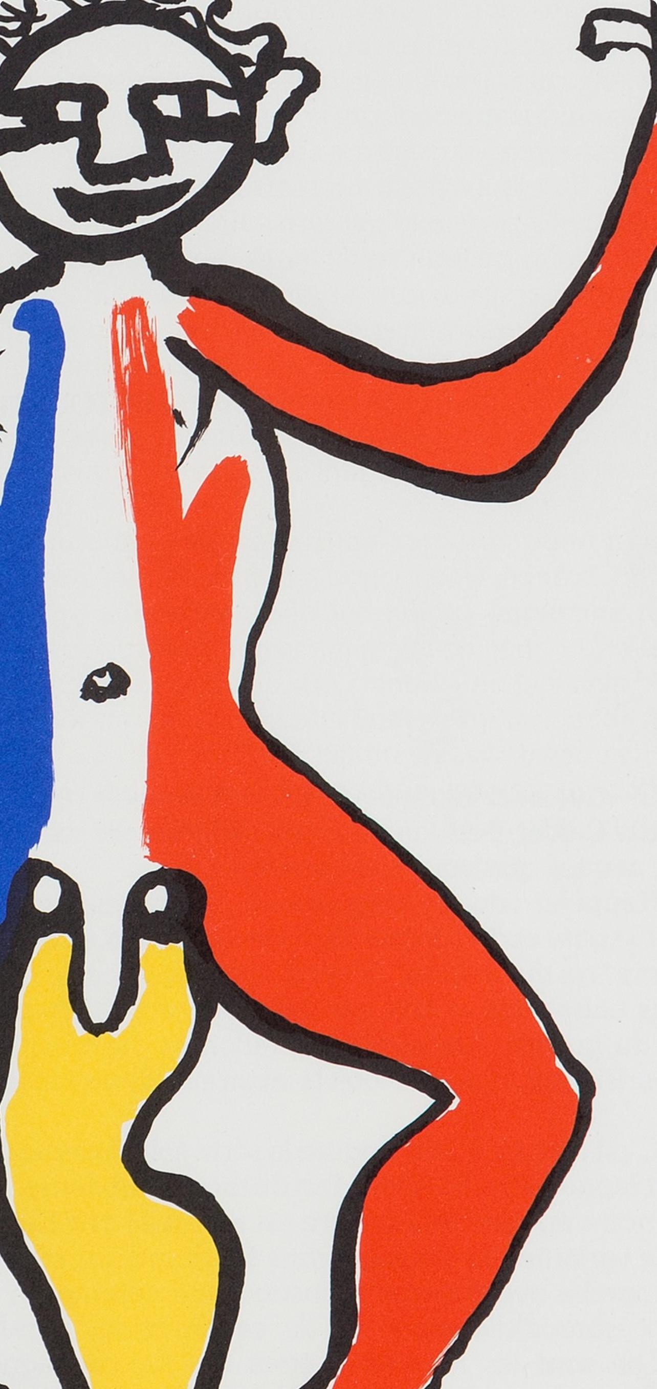 Calder, Composition, Derrière le miroir (d'après) - Beige Abstract Print par Alexander Calder