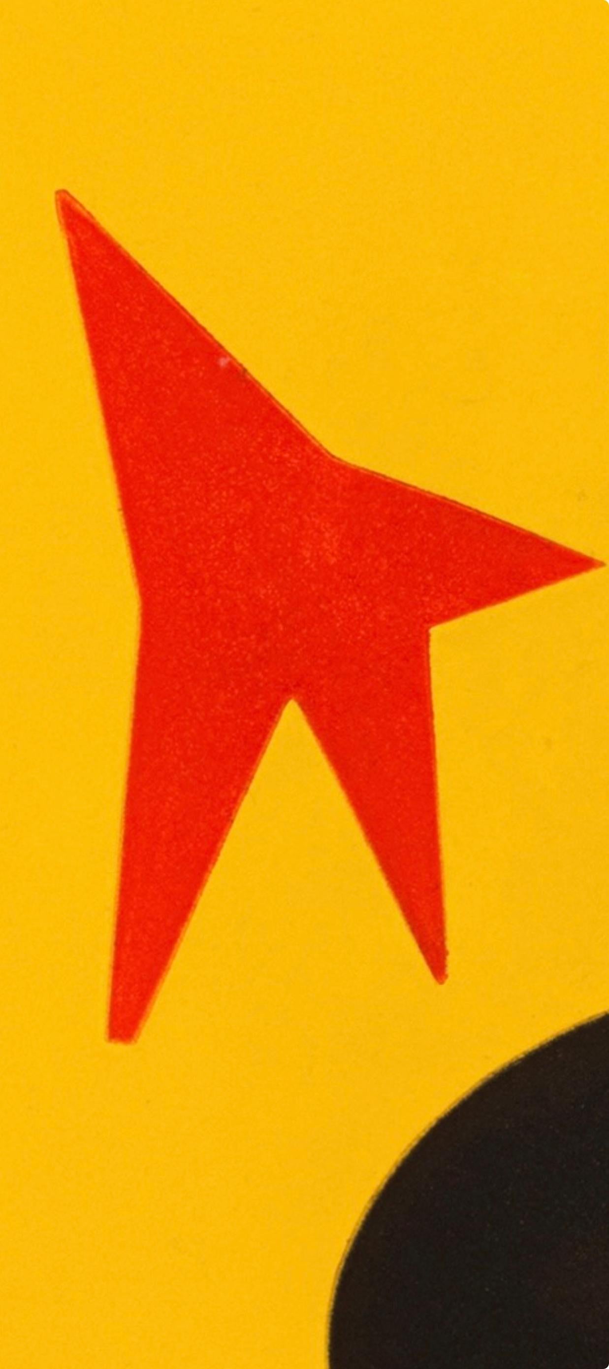 Calder, Composition, Derrière le miroir (d'après) - Orange Abstract Print par Alexander Calder