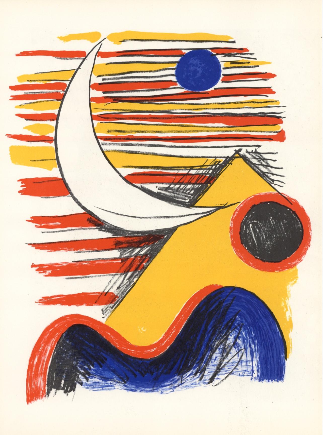Abstract Print Alexander Calder - Calder, Composition, Derrière le miroir (d'après)