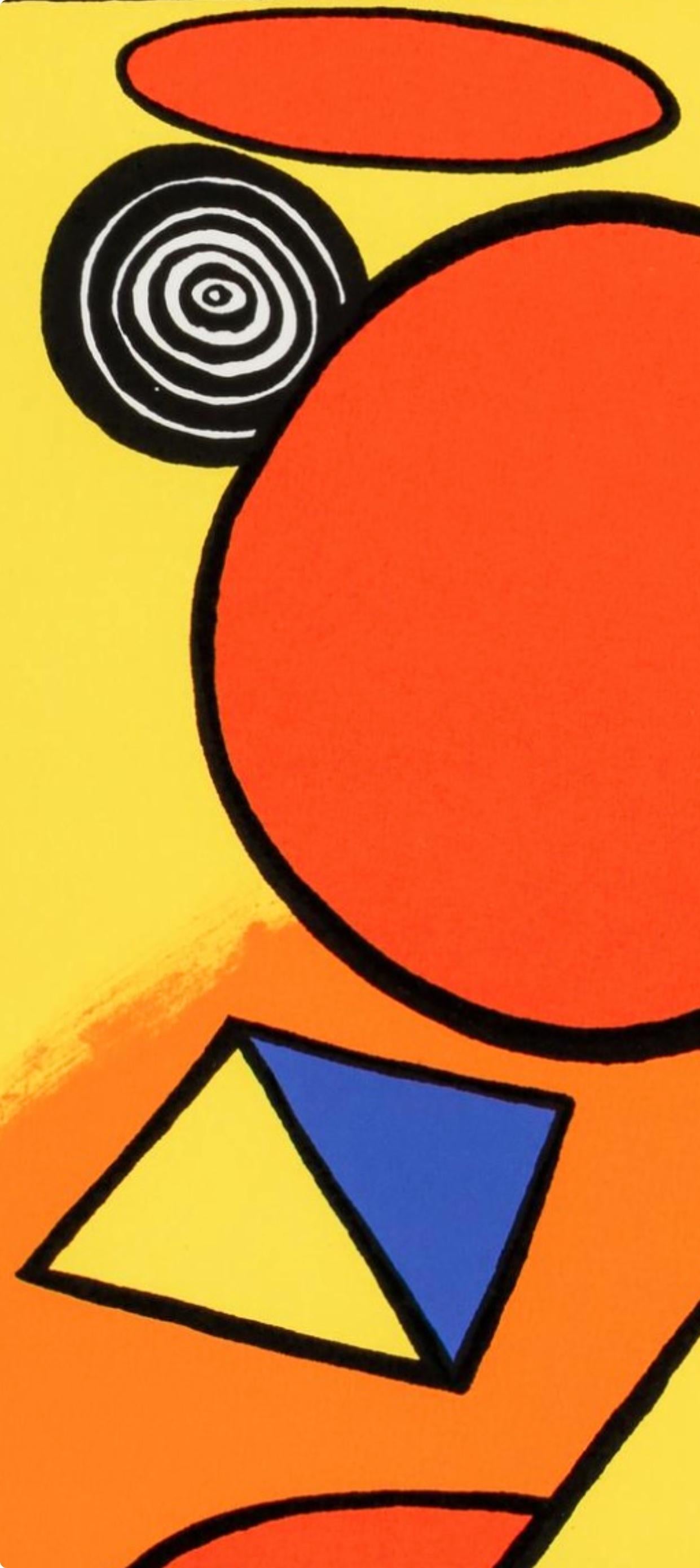 Calder, Composition, San Lazzaro et ses Amis, XXe Siècle (after) - Orange Abstract Print by Alexander Calder