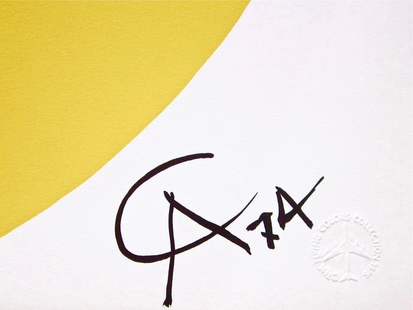 Calder, Convection, Braniff International Airways Flying Colors (after) - Yellow Abstract Print by Alexander Calder