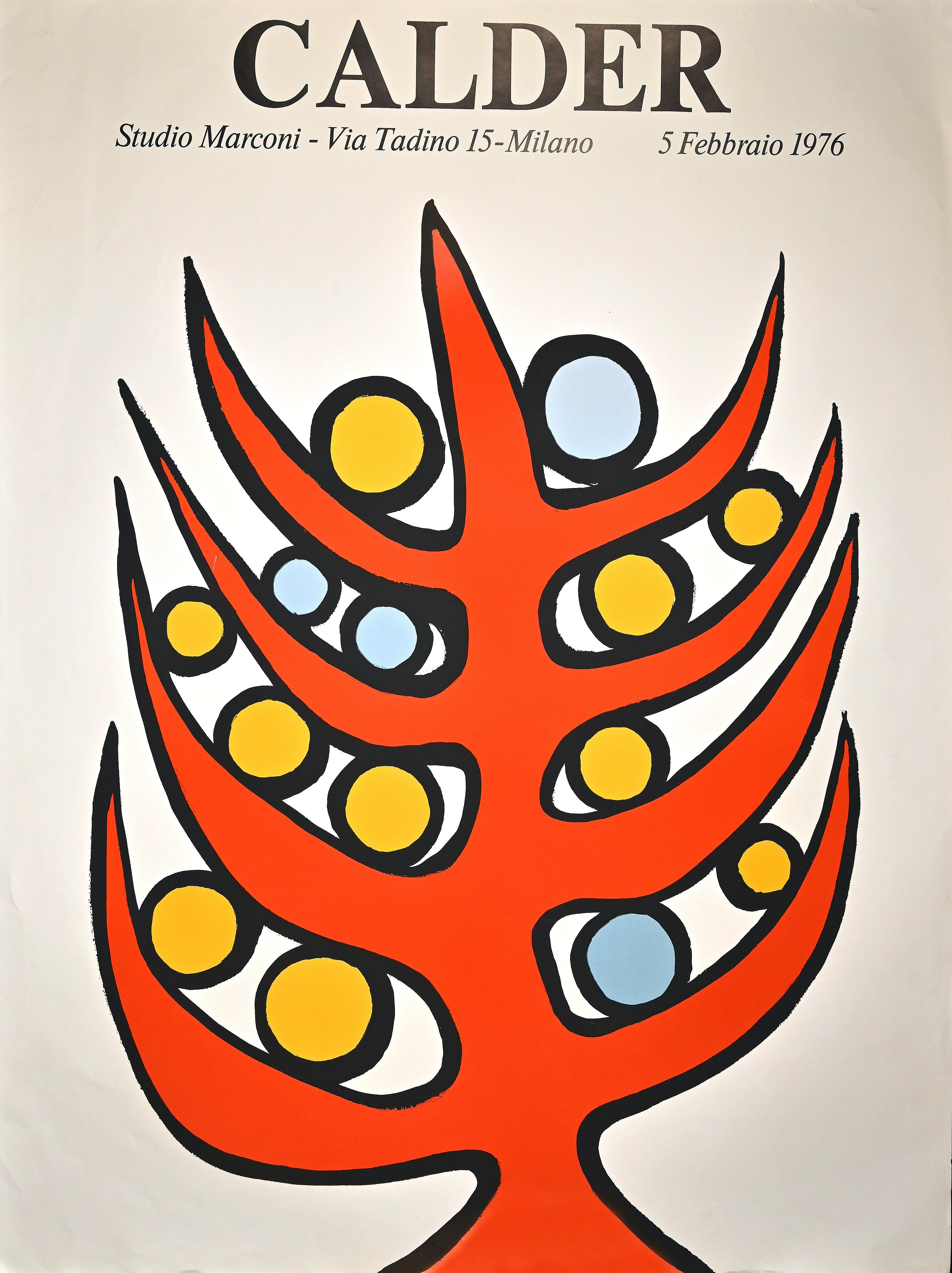 Calder Exhibition Poster is realized after Alexander Calder for his personal exhibition in 1976

Good conditions except for some light folds and tears.

This beautiful and coloured print was realized on the occasion of the exhibition of the artist