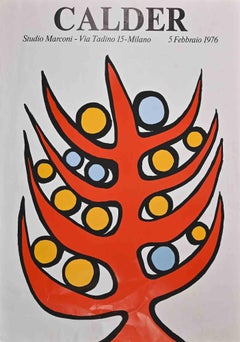 Calder Exhibition Print - Vintage Screen Print by Alexander Calder - 1976