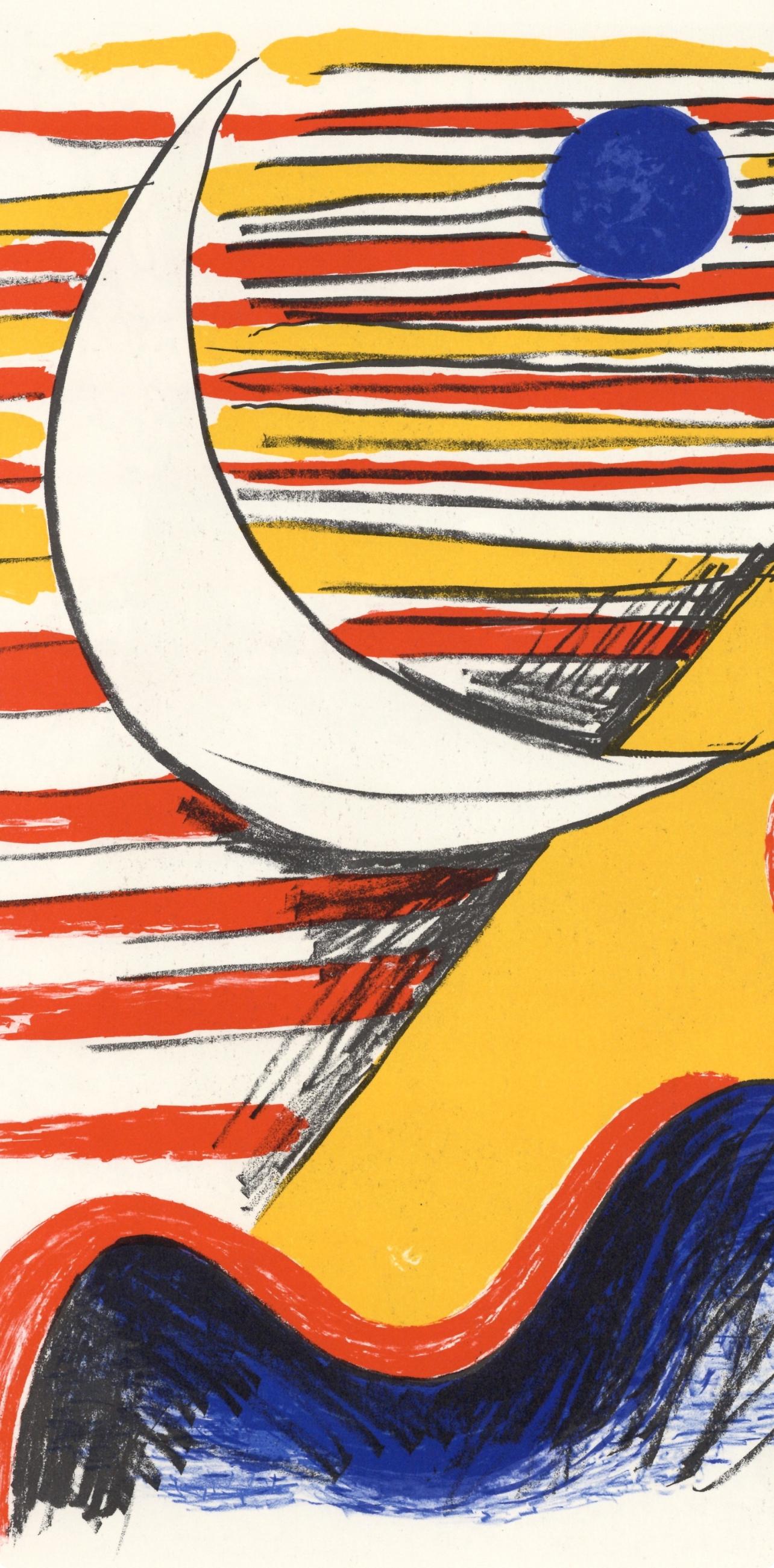 Calder, La Lune et la Montagne jaune, Derrière le miroir (nach) – Print von Alexander Calder
