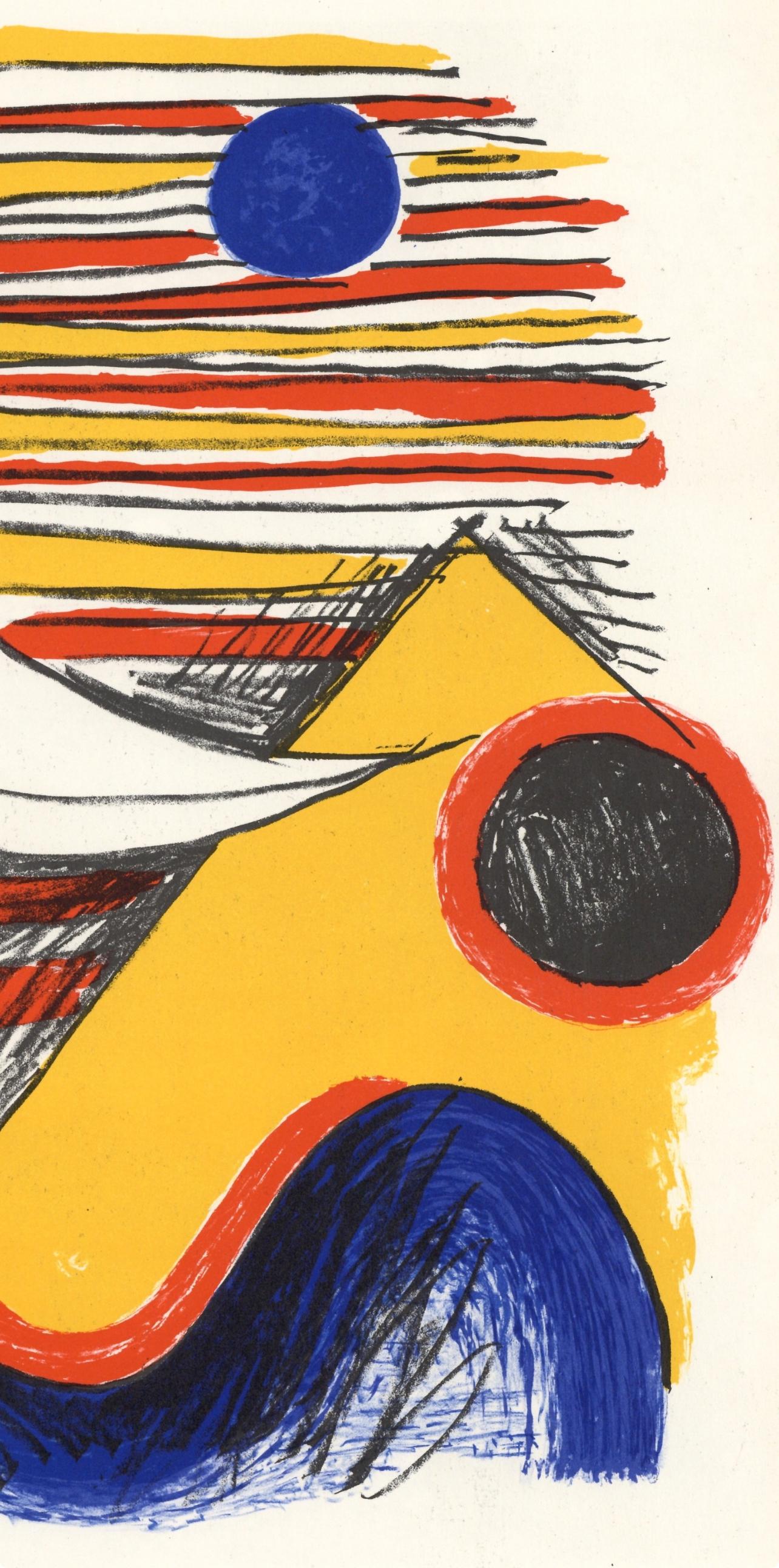 Calder, La Lune et la Montagne jaune, Derrière le miroir (after) - Modern Print by Alexander Calder
