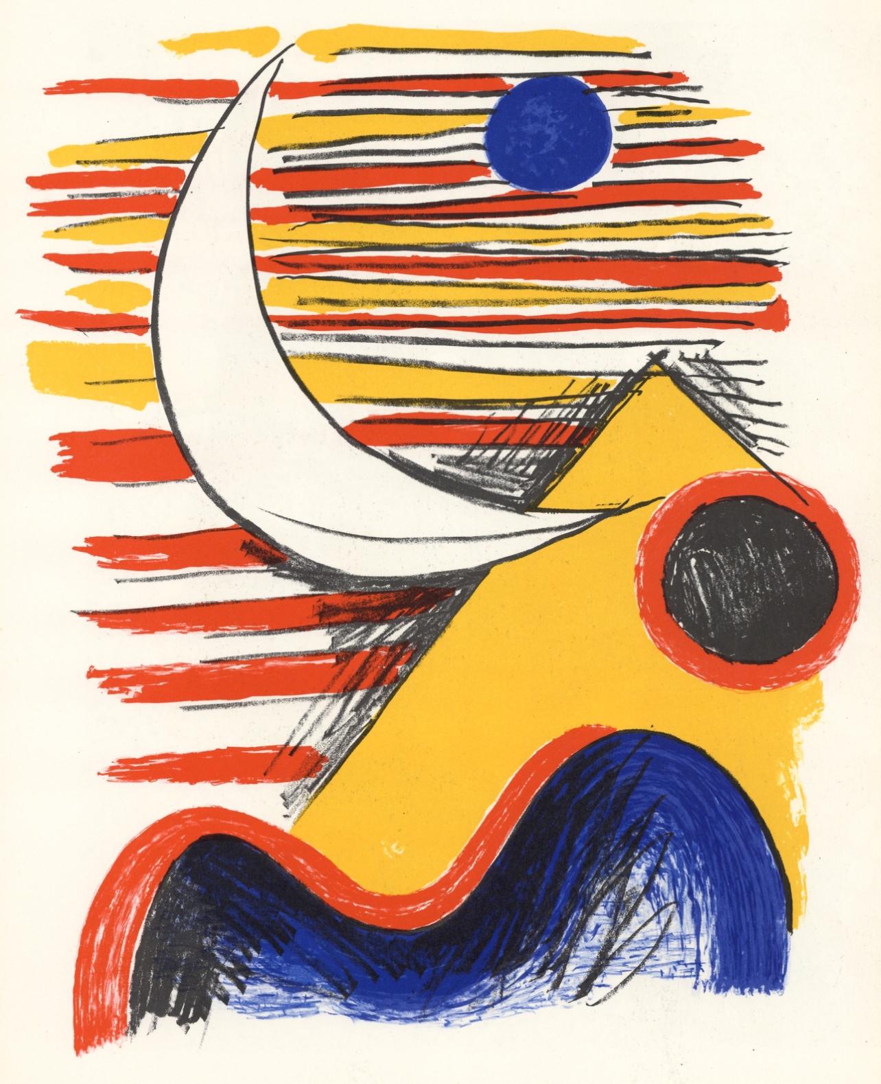 Alexander Calder Abstract Print - Calder, La Lune et la Montagne jaune, Derrière le miroir (after)