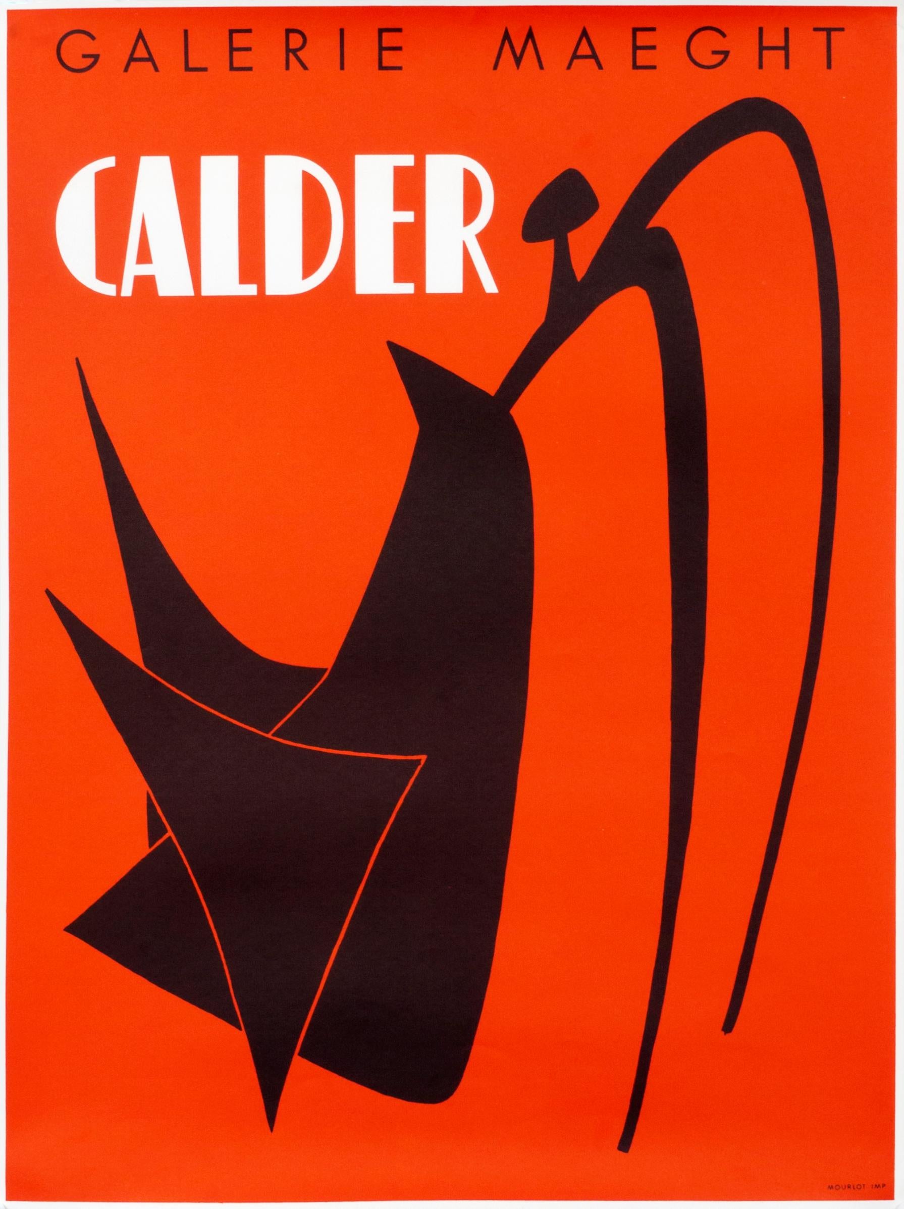 "Calder (stabile) - Galerie Maeght" Original French Art Exhibition Poster 1950s - Print by Alexander Calder