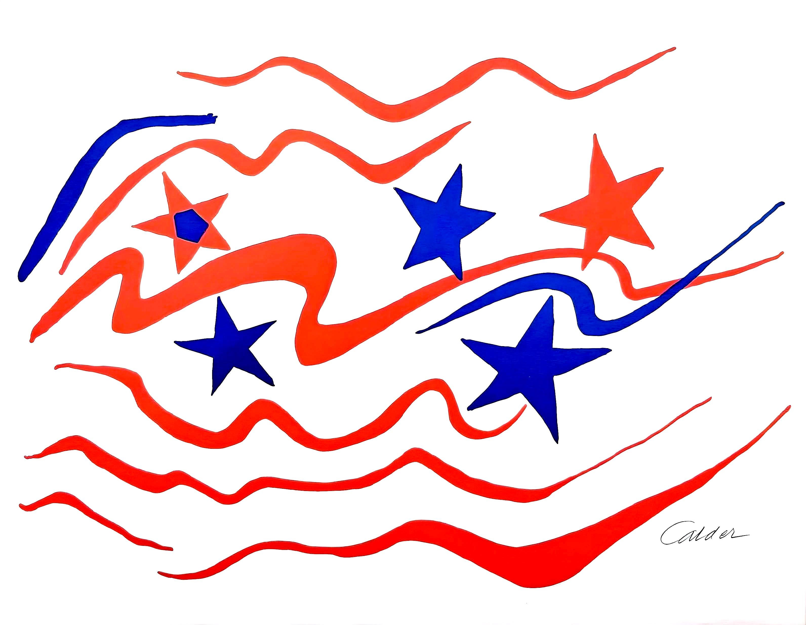 Alexander Calder Figurative Print - Calder, Stars and Stripes, Braniff International Airways Flying Colors (after)