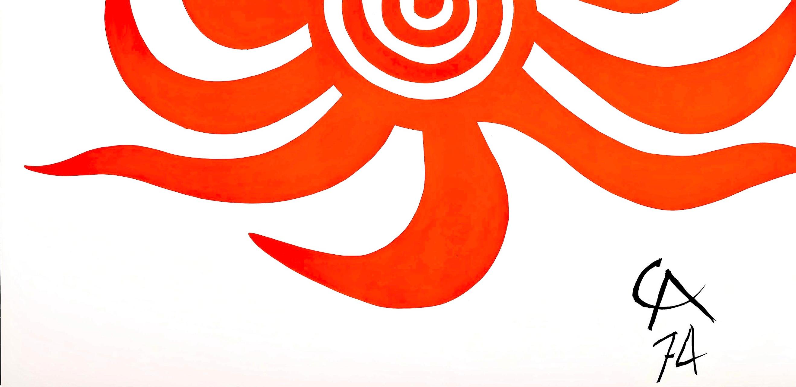 Calder, Rayo de Sol, Braniff International Airways Flying Colors (después) - Figurative Print Rojo de Alexander Calder