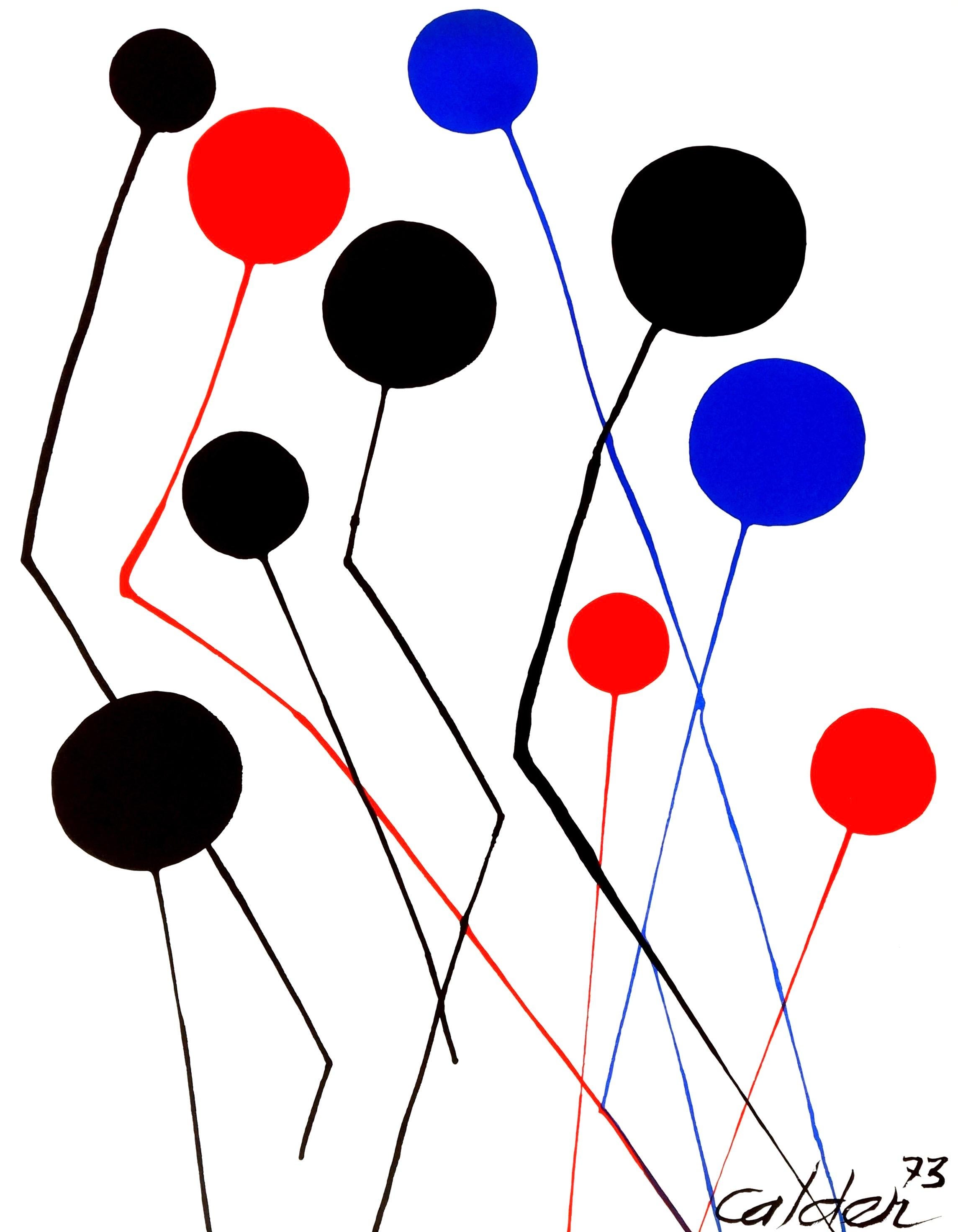 Alexander Calder Abstract Print - Calder, The Blue Balloon, Spanish Refugee Aid (after)
