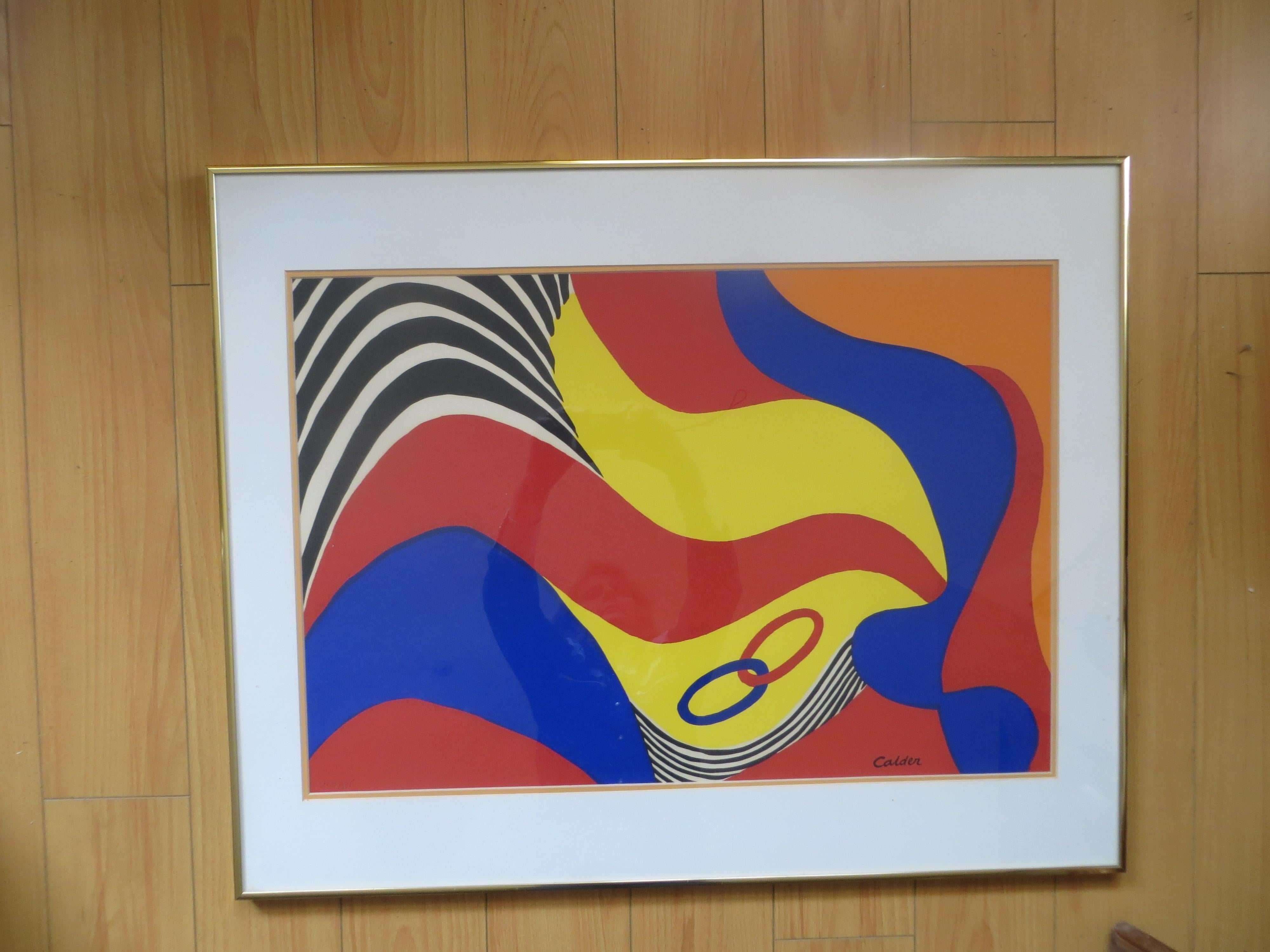  CalderAbstract lithograph Flying colors 1975 limited Edition  - Print by Alexander Calder