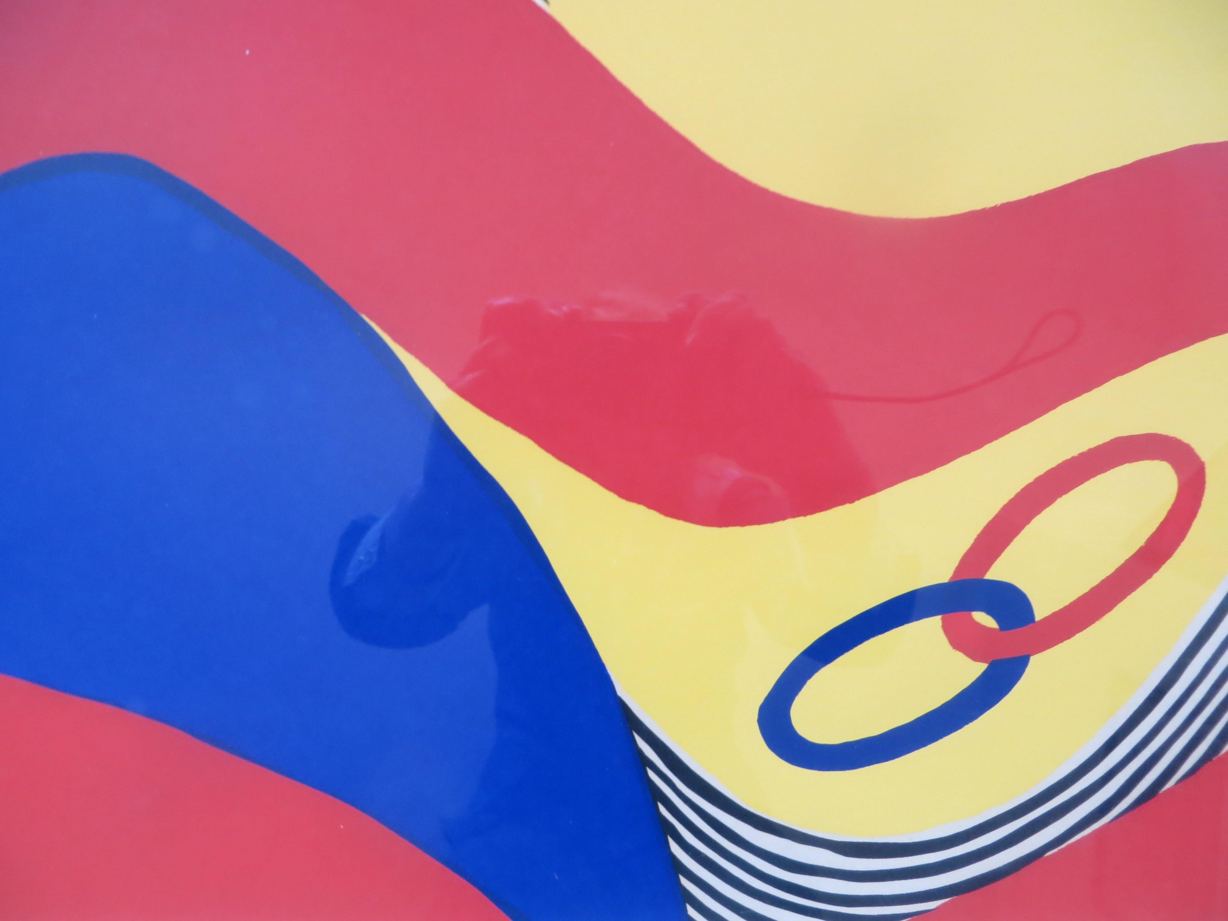  Lithographie CalderAbstract Flying colors 1975 édition limitée  - Géométrique abstrait Print par Alexander Calder