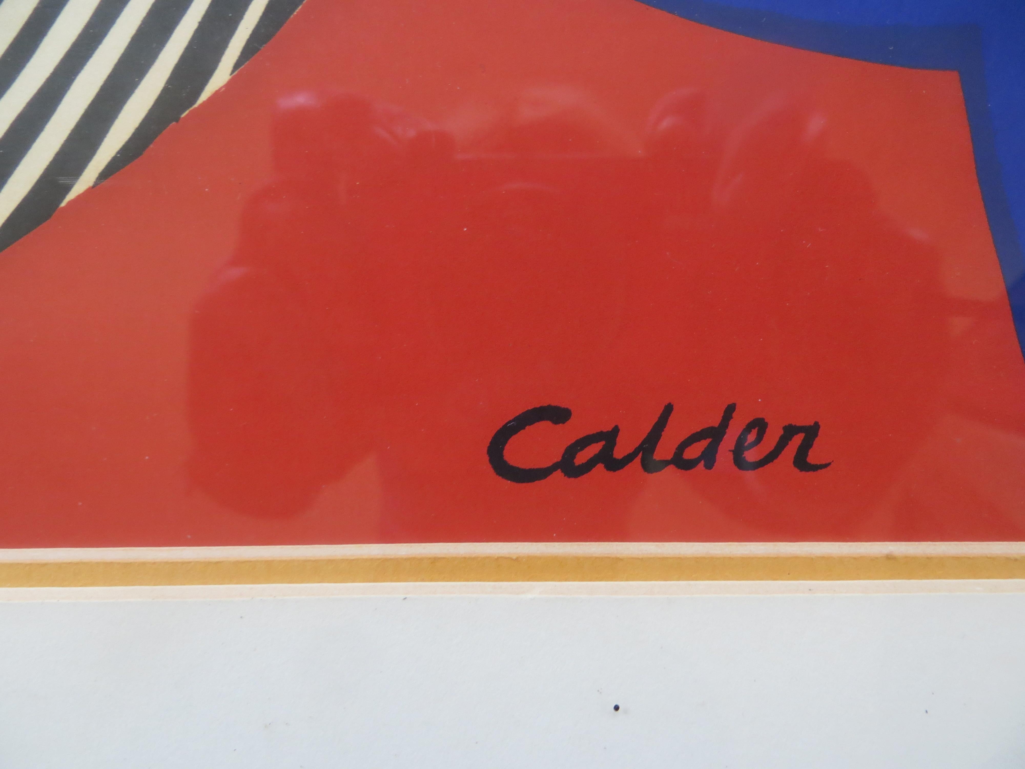  Lithographie CalderAbstract Flying colors 1975 édition limitée  en vente 1