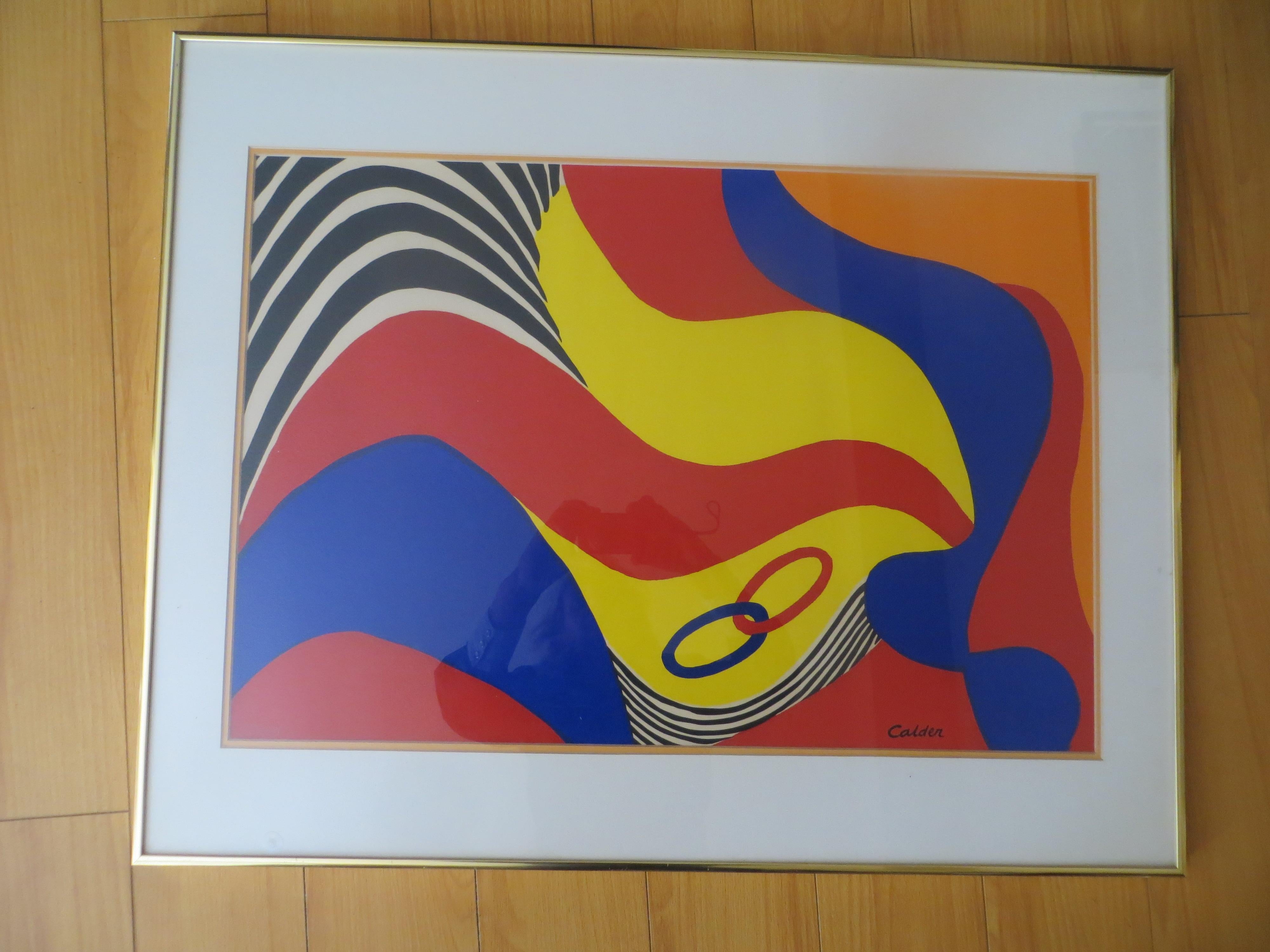  CalderAbstract lithograph Flying colors 1975 limited Edition  For Sale 3