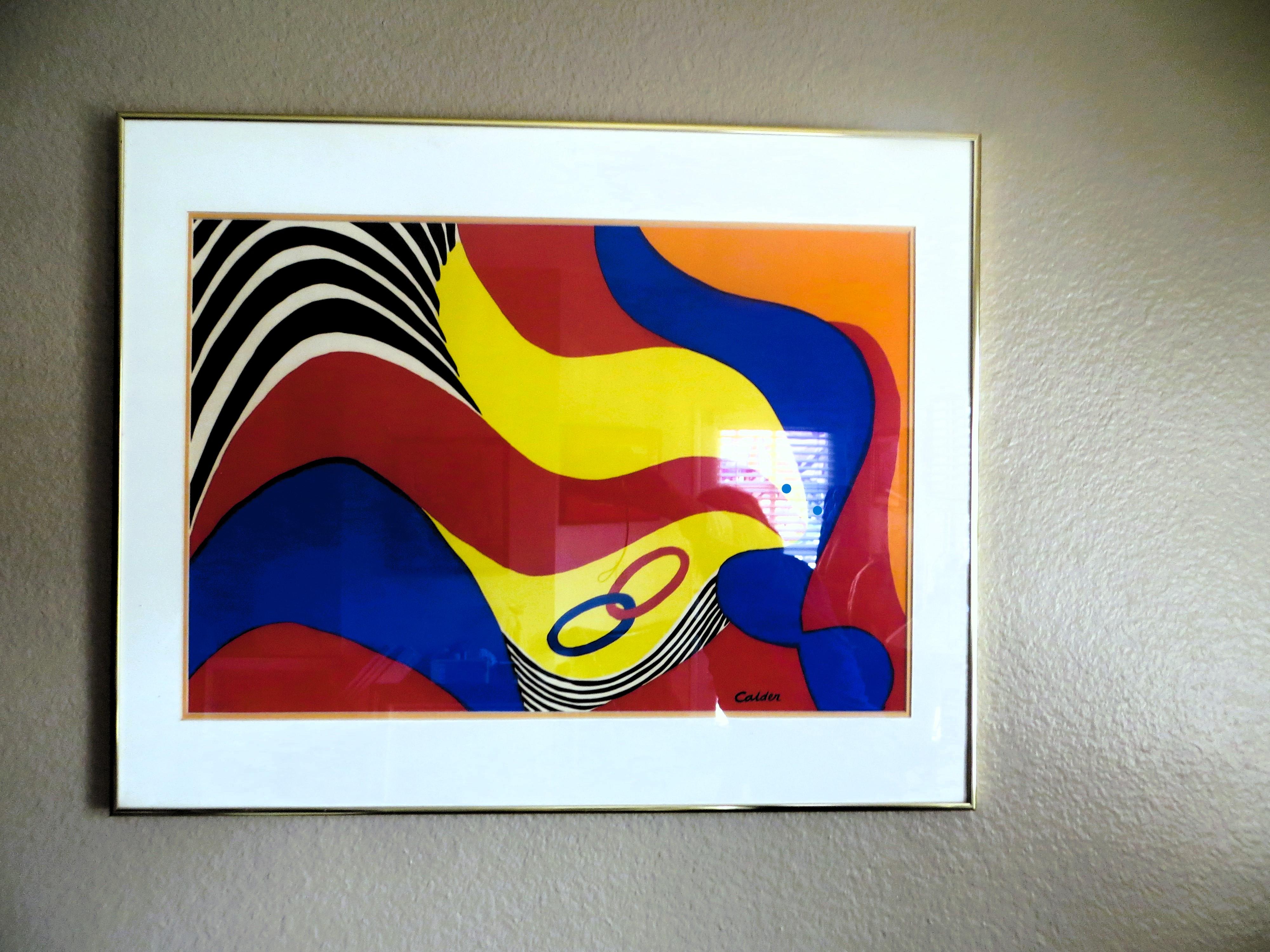 CalderAbstract lithograph Flying colors 1975 limited Edition  For Sale 4